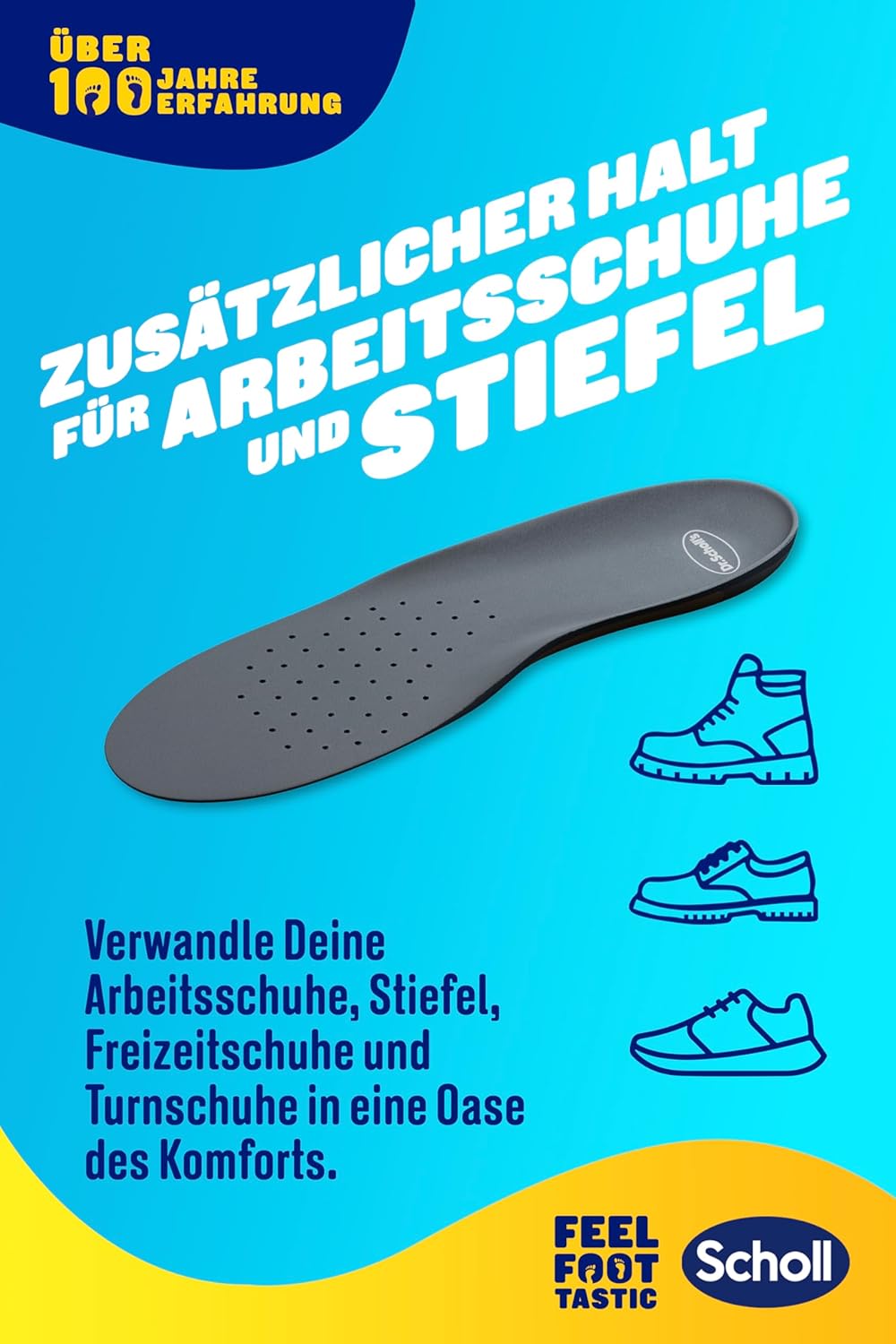 Detalle de Scholl Heavy Duty Support Einlegesohlen für Männer – ideal für kräftige Füße und mehr als 90 kg (Größe 40–46,5)