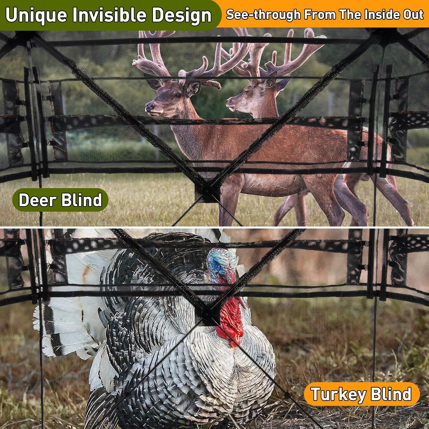 Detalle 1 de TLC Sport 1 360° See-Through Hunting Blind, Pop-Up Hub, Sliding Windows