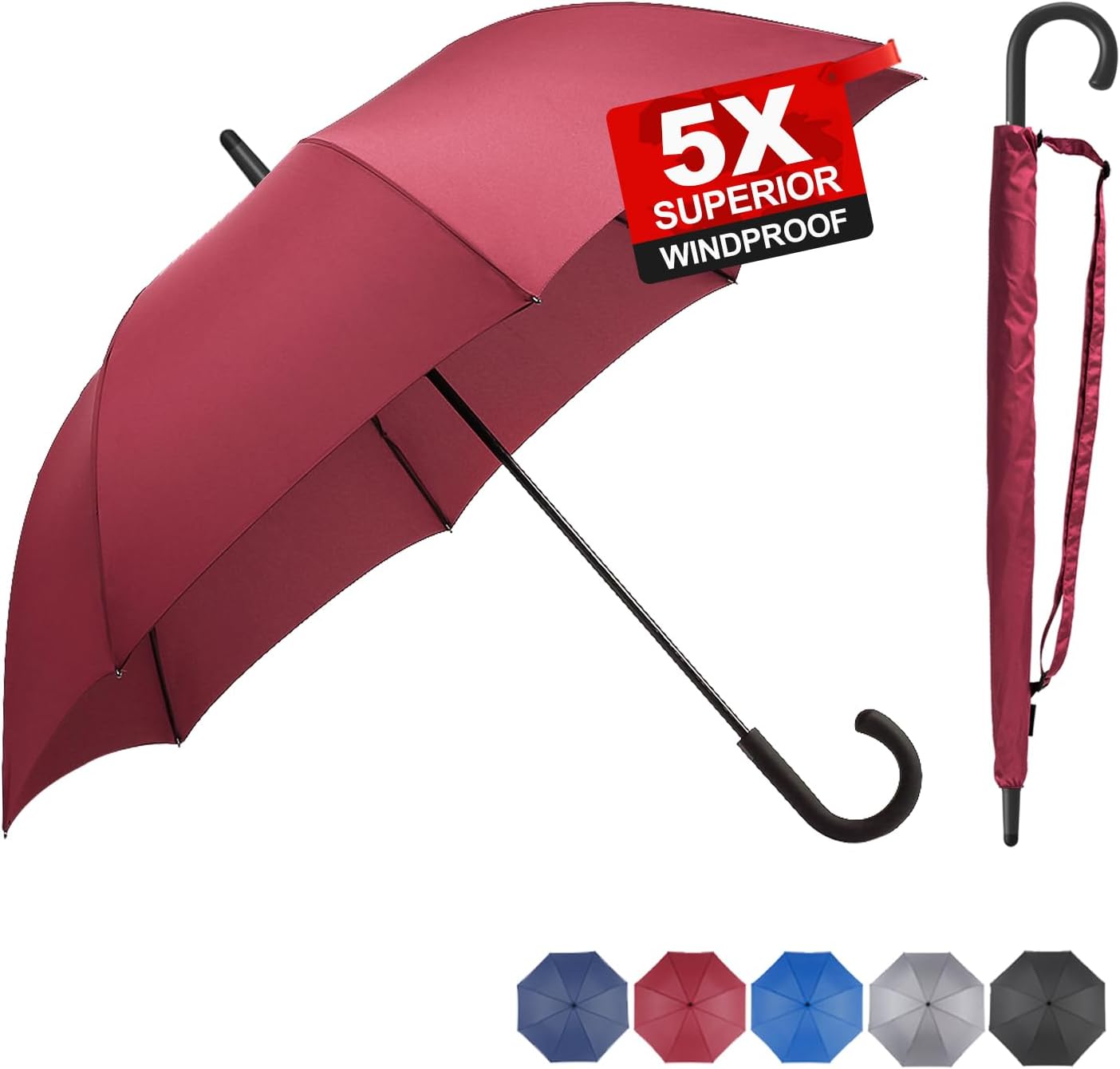 RUMBRELLA 54IN Large Windproof Auto Open Umbrella