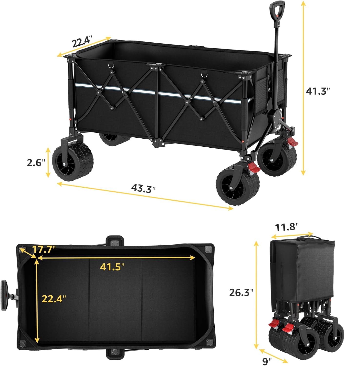 Detalle 2 de ROSONG Folding Utility Wagon 260L