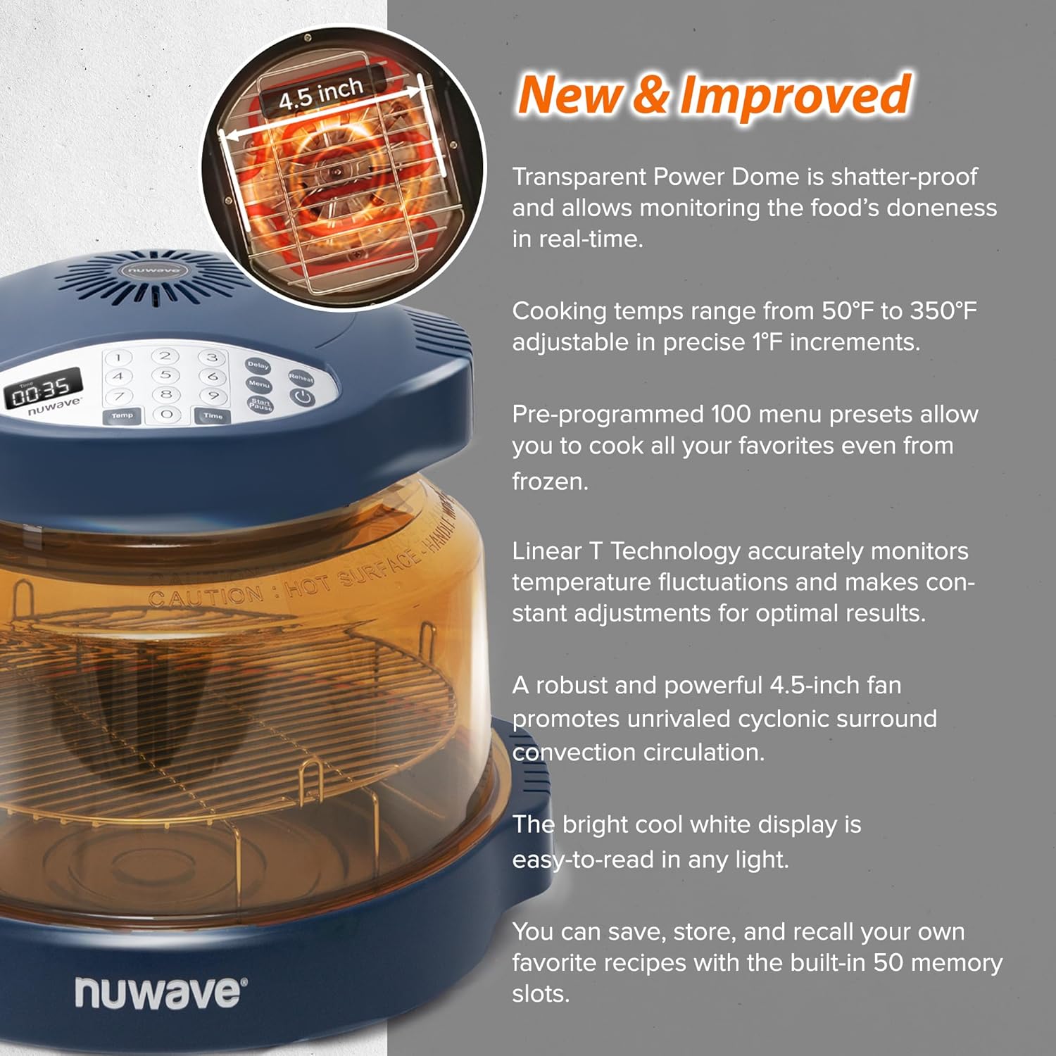 Thumbnail 4 de Nuwave Pro Plus 2 Infra-Red Oven (Countertop Convection) with Transparent Power Dome