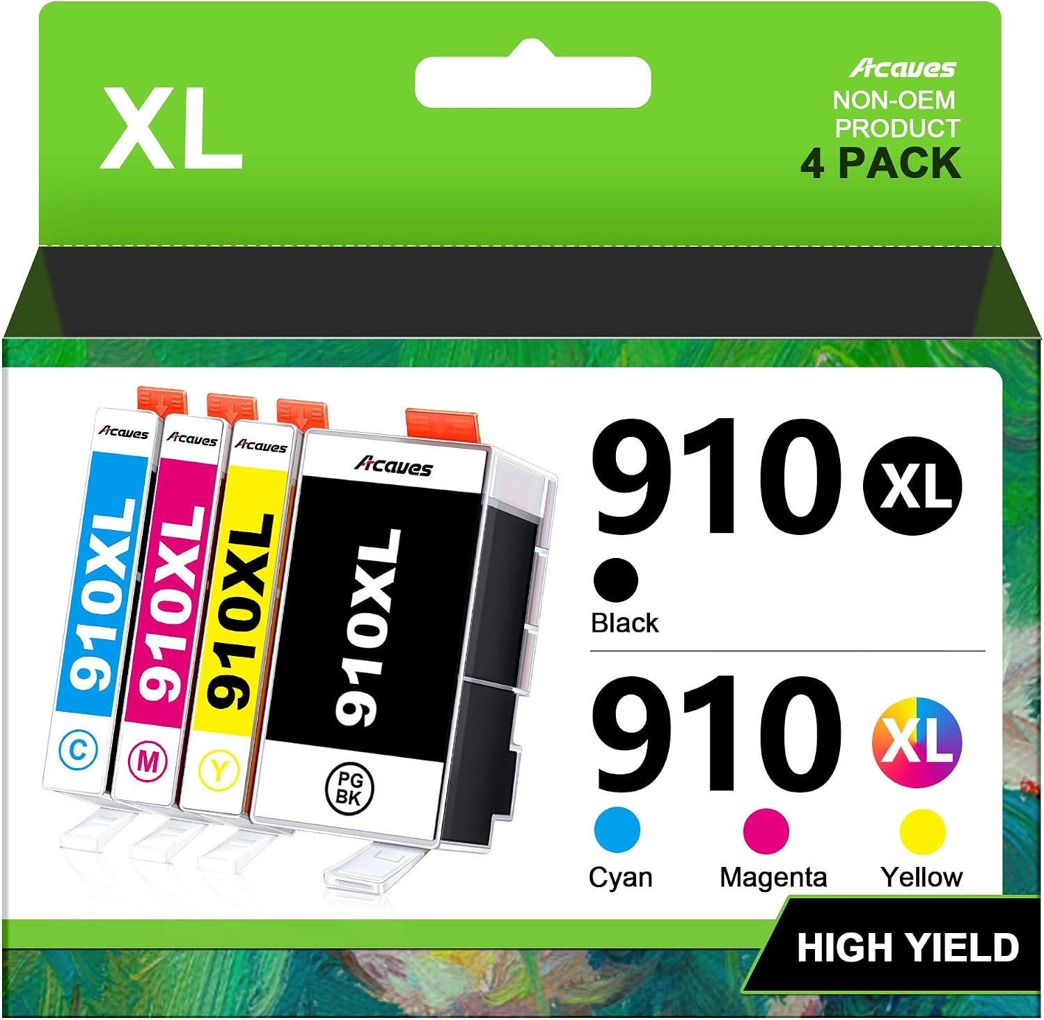 Detalle de Acaves 910XL Ink Cartridge 4-Pack for HP OfficeJet Printers
