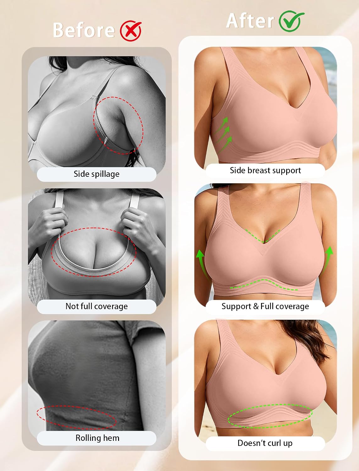 Detalle de Soft Intention Jelly Wireless Bra (Seamless Push-Up, Full Coverage) — Regular & Plus Size