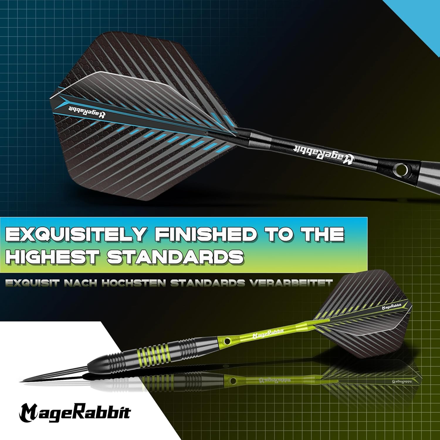 Thumbnail 3 de MageRabbit Steel Tip Darts Set (12 Pcs) - 20g Steel Darts with Aluminium Shafts and Metal Barrels