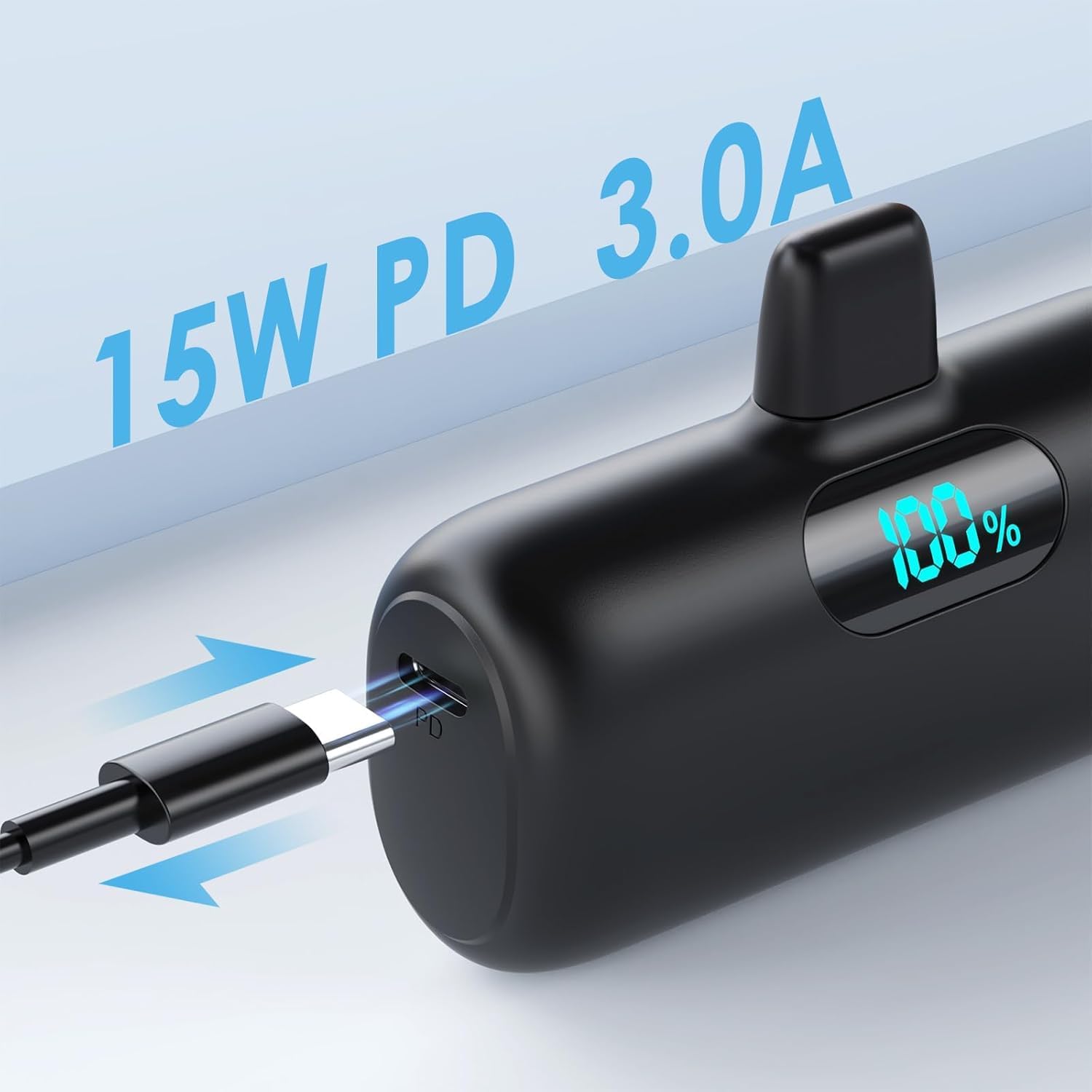 Detalle de 5000mAh Mini Power Bank for iPhone with 15W PD Fast Charging