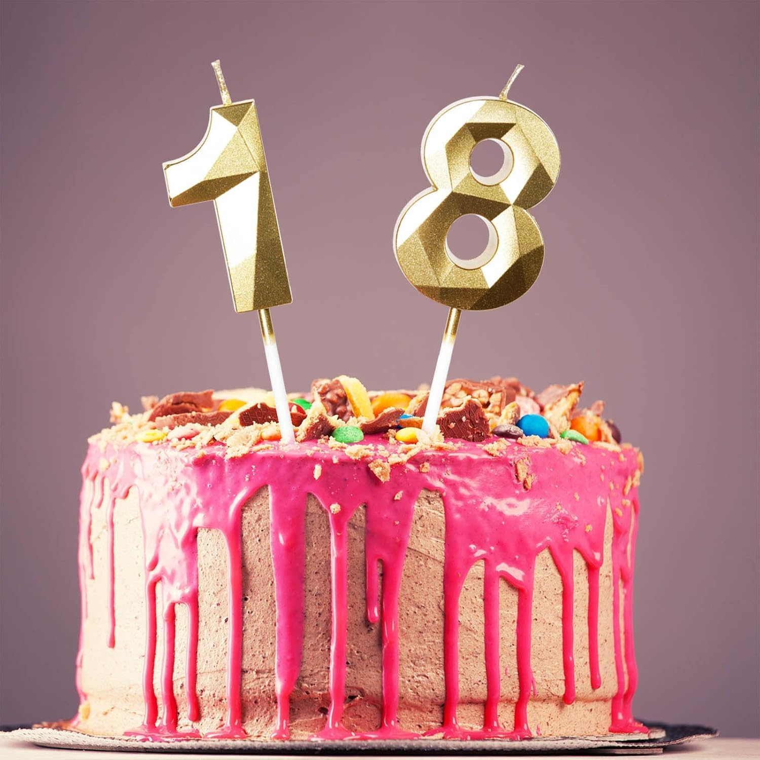 Thumbnail 1 de Yiran 98th Birthday Candles, Gold Number 98 – 3D Diamond Topper for Cakes