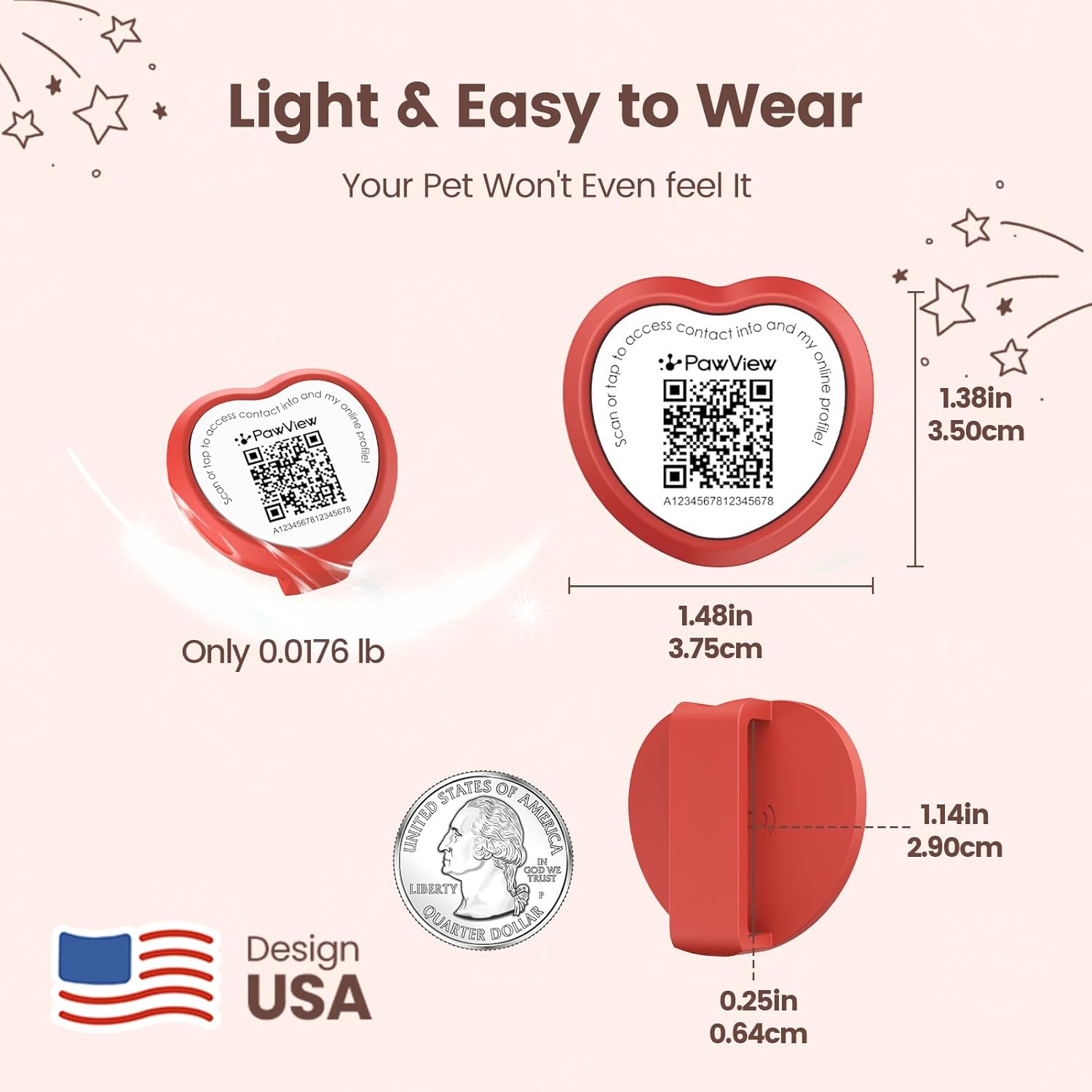 Detalle de QR Code Dog ID Tag UK with NFC: Waterproof Silicone, No Subscription, Red