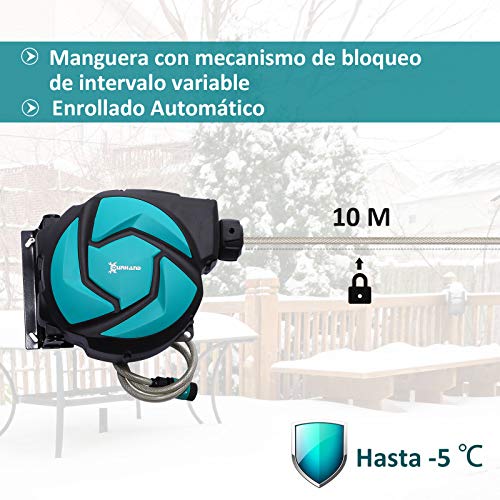 Detalle 1 de DURHAND Carrete retráctil 10 m, 7 modos