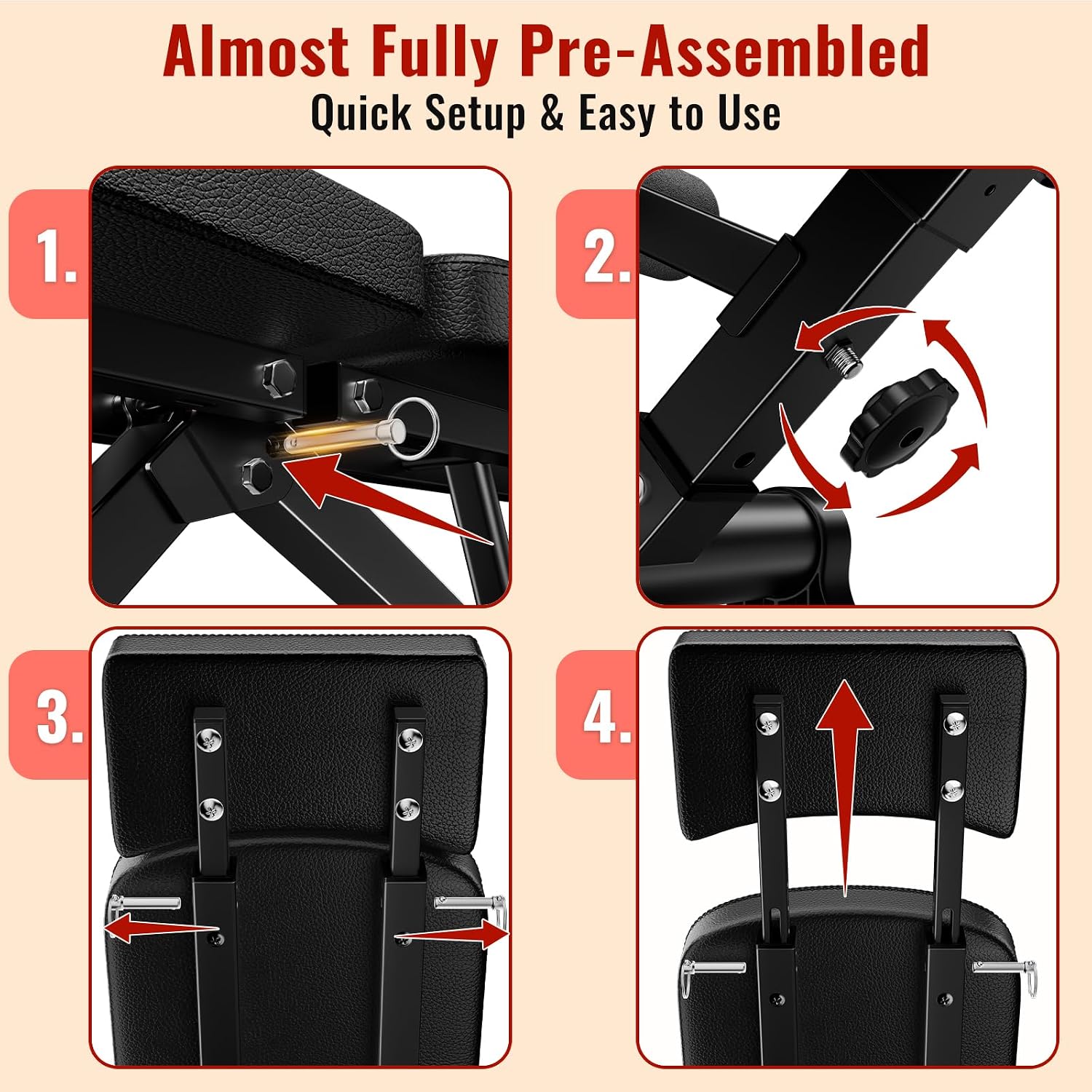 Thumbnail 6 de HEROGIFT Adjustable Weight Bench 144 Positions