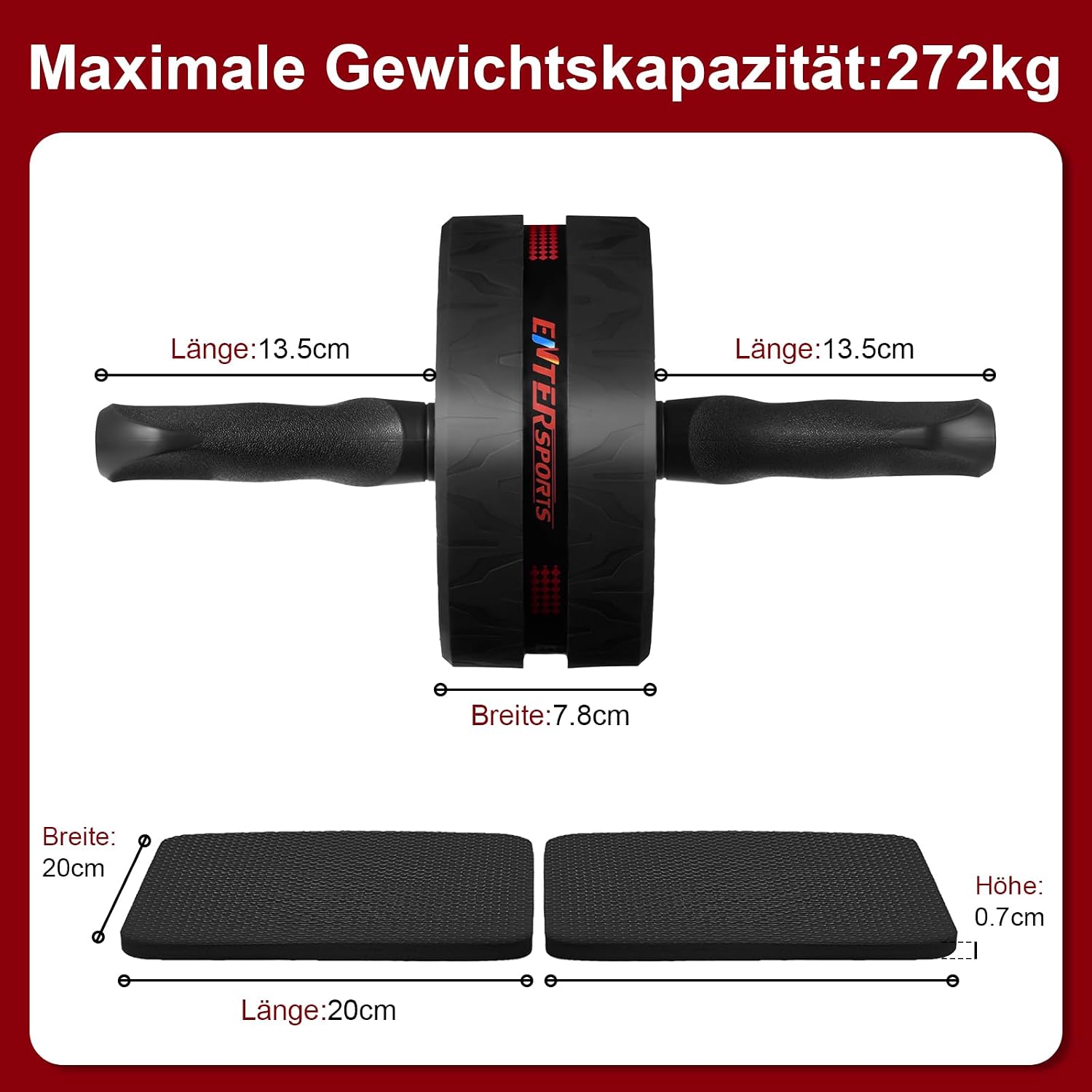 Thumbnail 4 de EnterSports Bauchroller Bauchmuskeltrainer 272 kg Tragfähigkeit