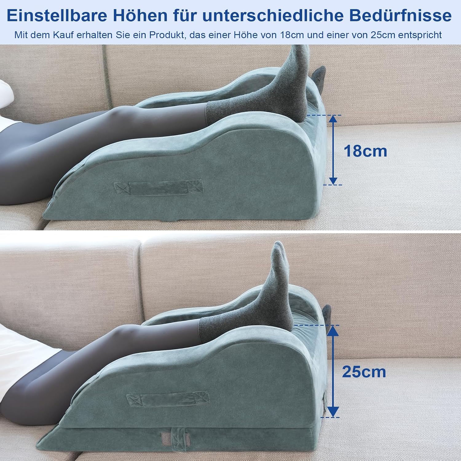 Thumbnail 3 de KingPavonini Verstellbare Venenkissen – Beinhochlagerungskissen nach Operation, Memory-Schaum mit Gel