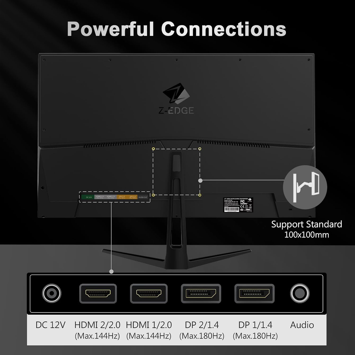 Thumbnail 5 de Z Z-Edge 27 Zoll QHD Gaming-Monitor (180 Hz, Fast IPS, 1 ms) – 2560×1440, HDR10, FreeSync