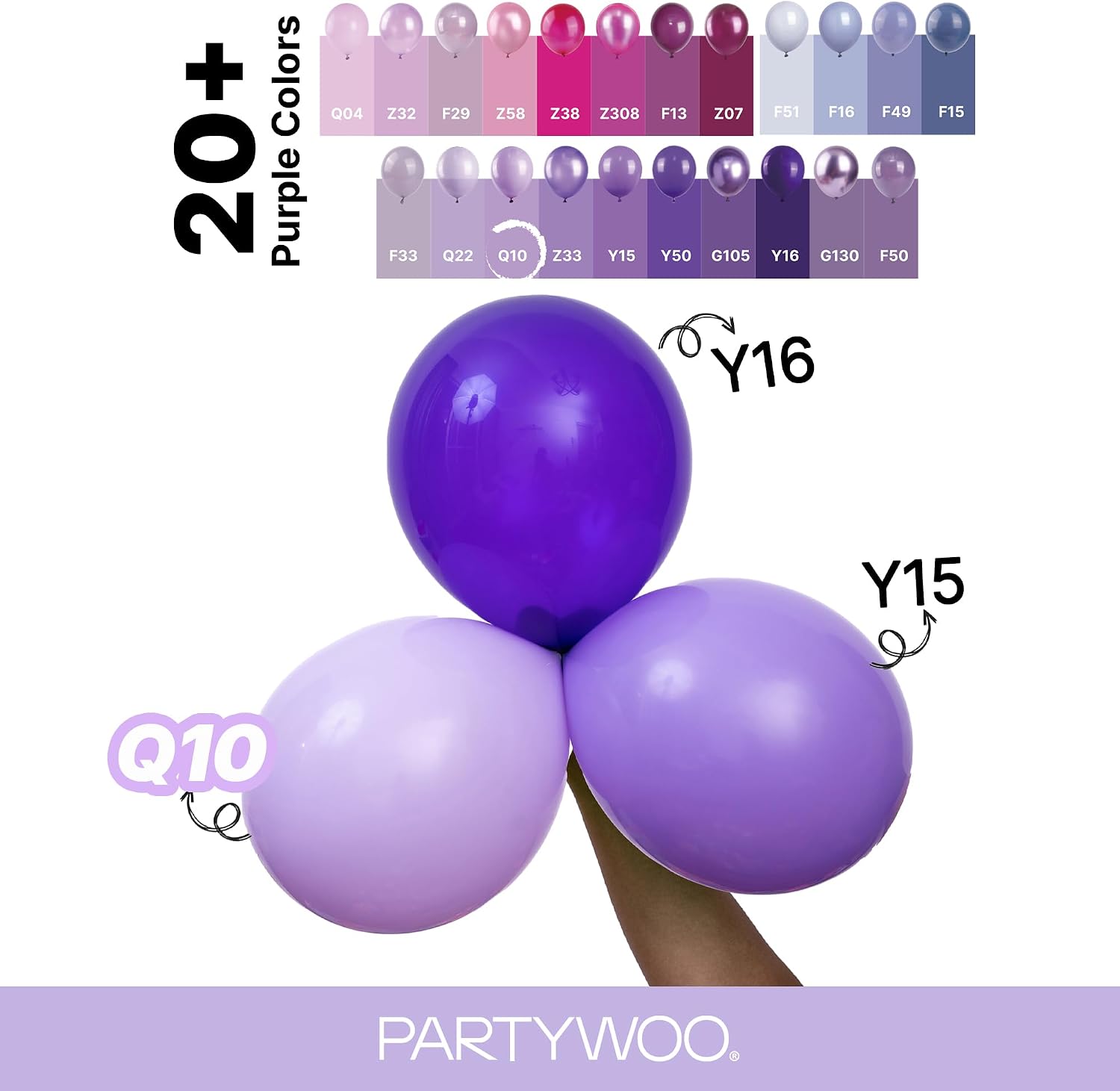 Thumbnail 3 de PartyWoo Lavender Balloons 140 Count
