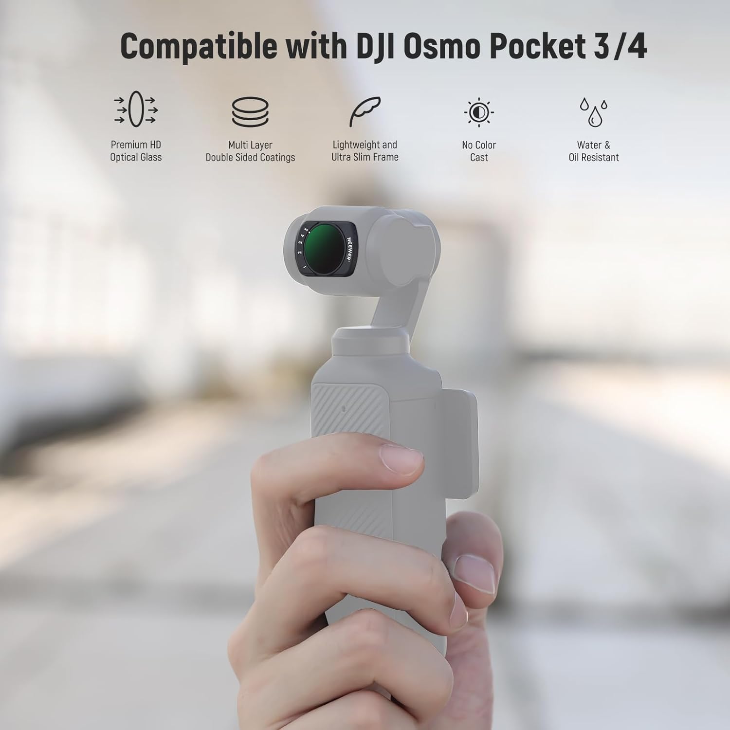 Detalle 2 de NEEWER Magnetic ND Filter Set for DJI Osmo Pocket 4 & Pocket 3 Creator Combo