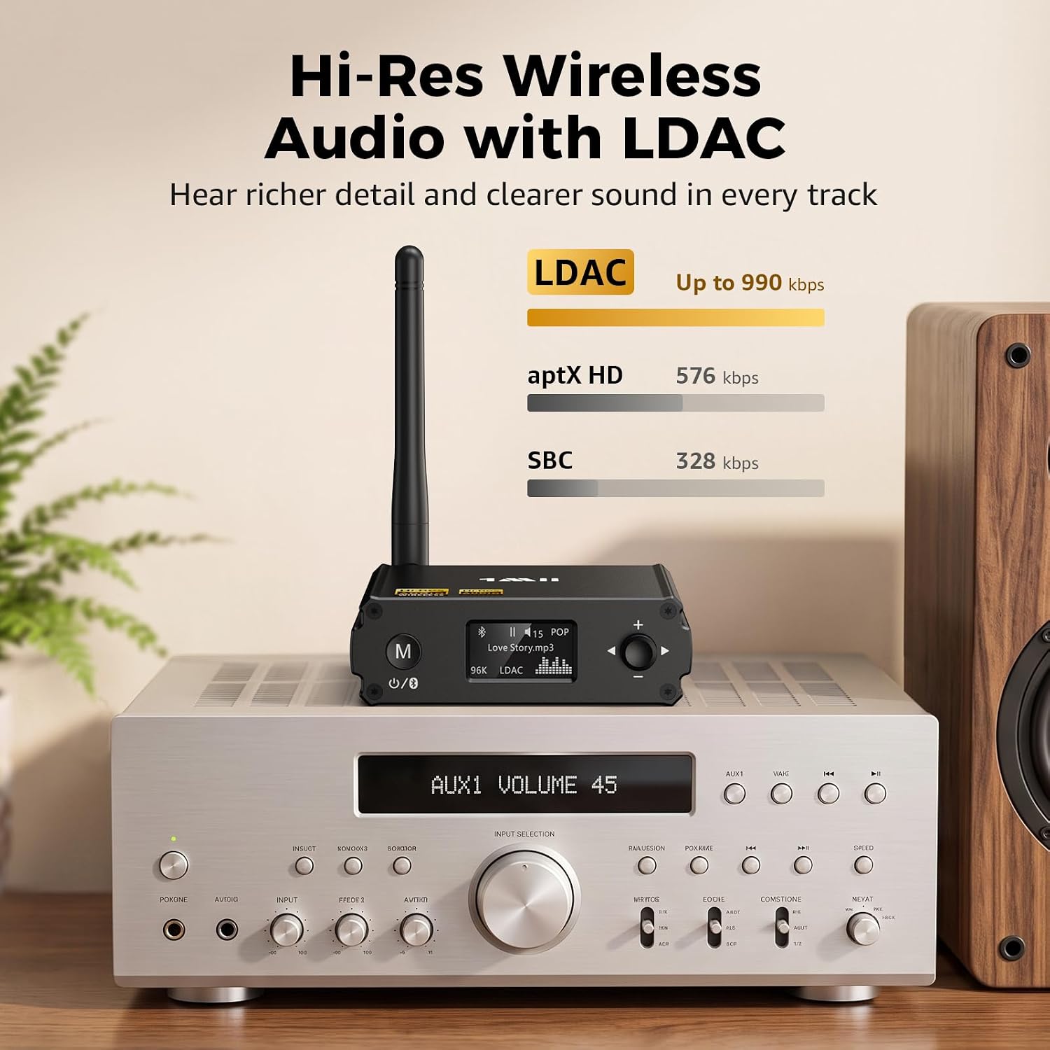 Thumbnail 2 de 1Mii DS220 HiFi Bluetooth 5.3 Receiver with LDAC, aptX HD and OLED Display