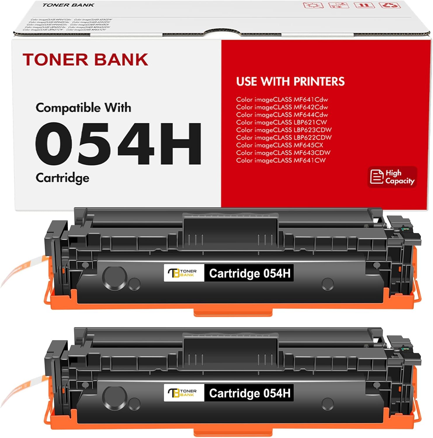 Detalle de Toner Bank 054 black toner cartridge, compatible 2-pack, 3,100-page yield