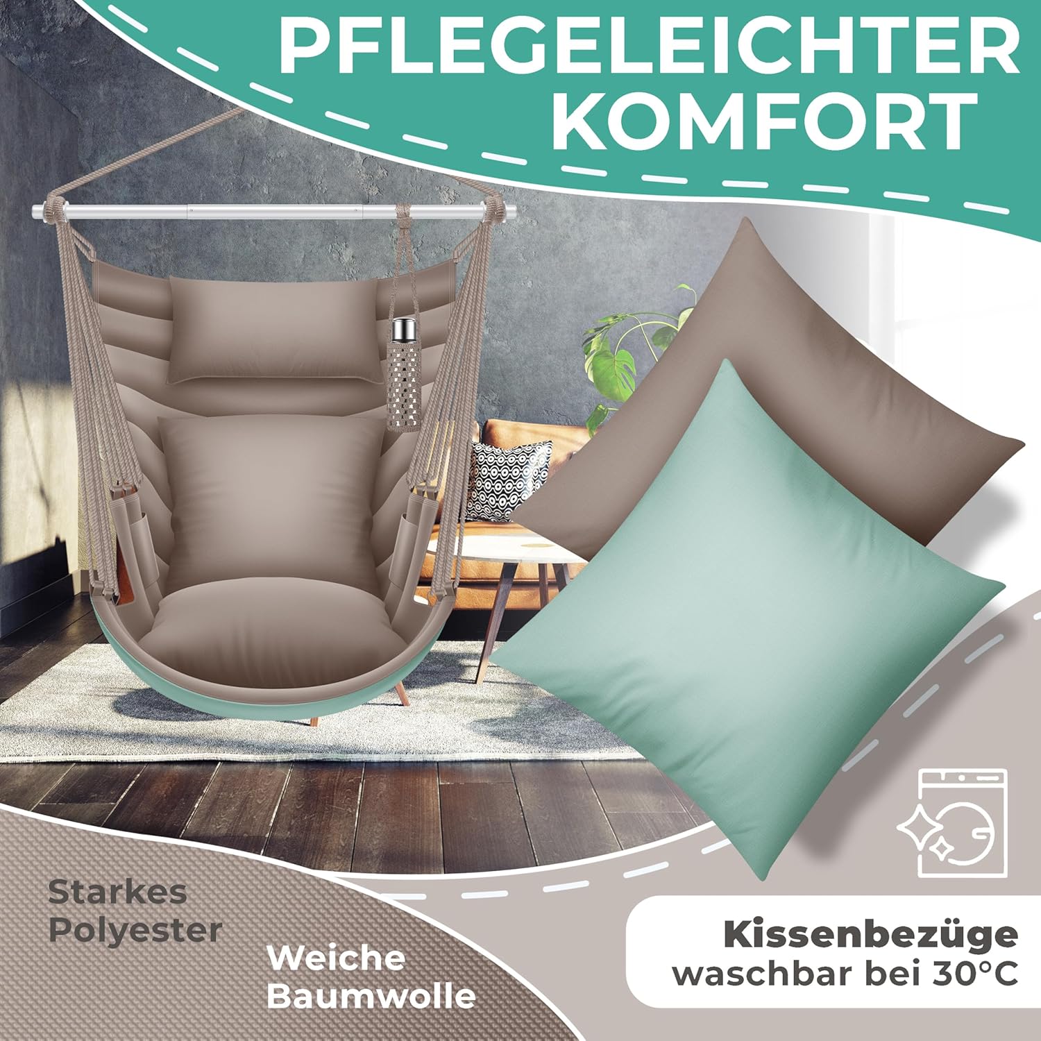Detalle 2 de KESSER® Haiti Haiti - Silla Colgante 150 kg, UV, Water-Resistant𝗲