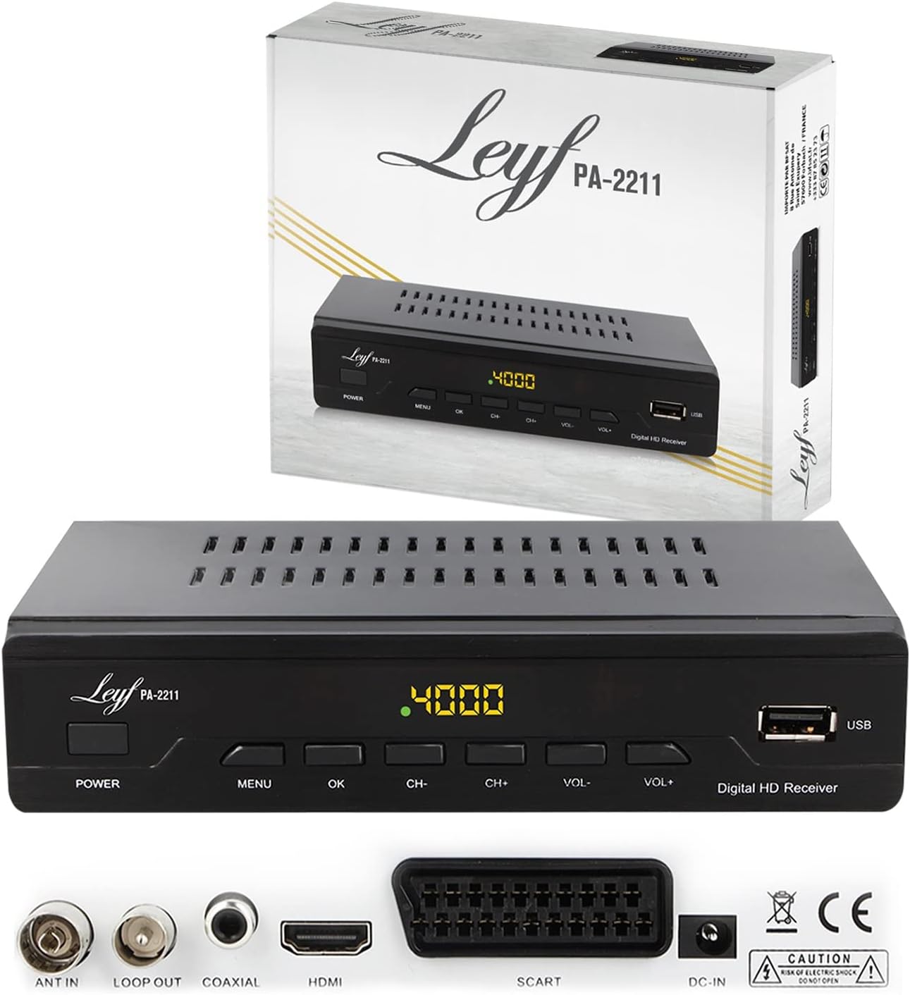 Detalle de LEYF PA-2211 Kabel Receiver: Vielseitiger DVB-C Empfänger für Full HD Kino zu Hause