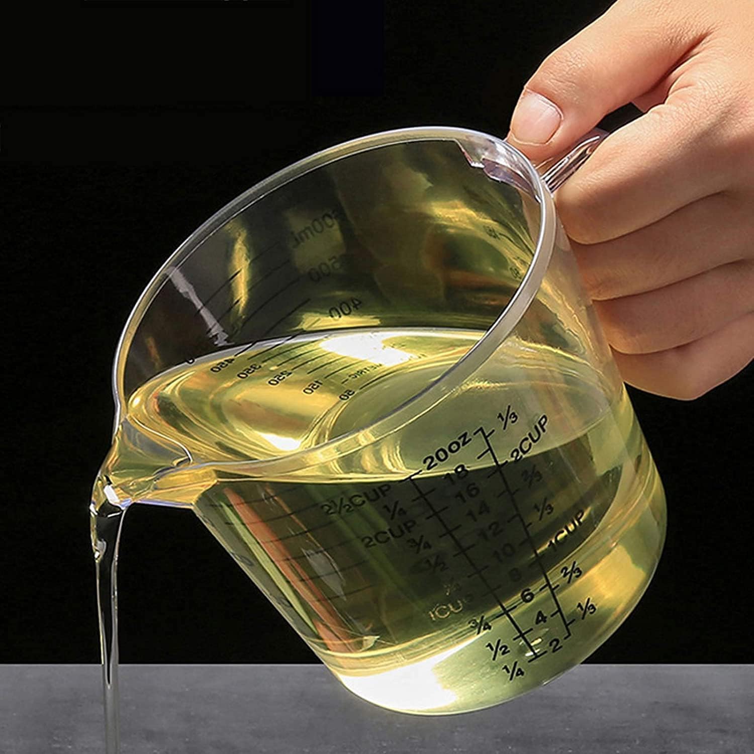 Thumbnail 2 de Messbecher-Set aus Kunststoff (PP), 150/300/600 ml – hitzebeständige Präzisions-Messkanne zum Backen & Kochen