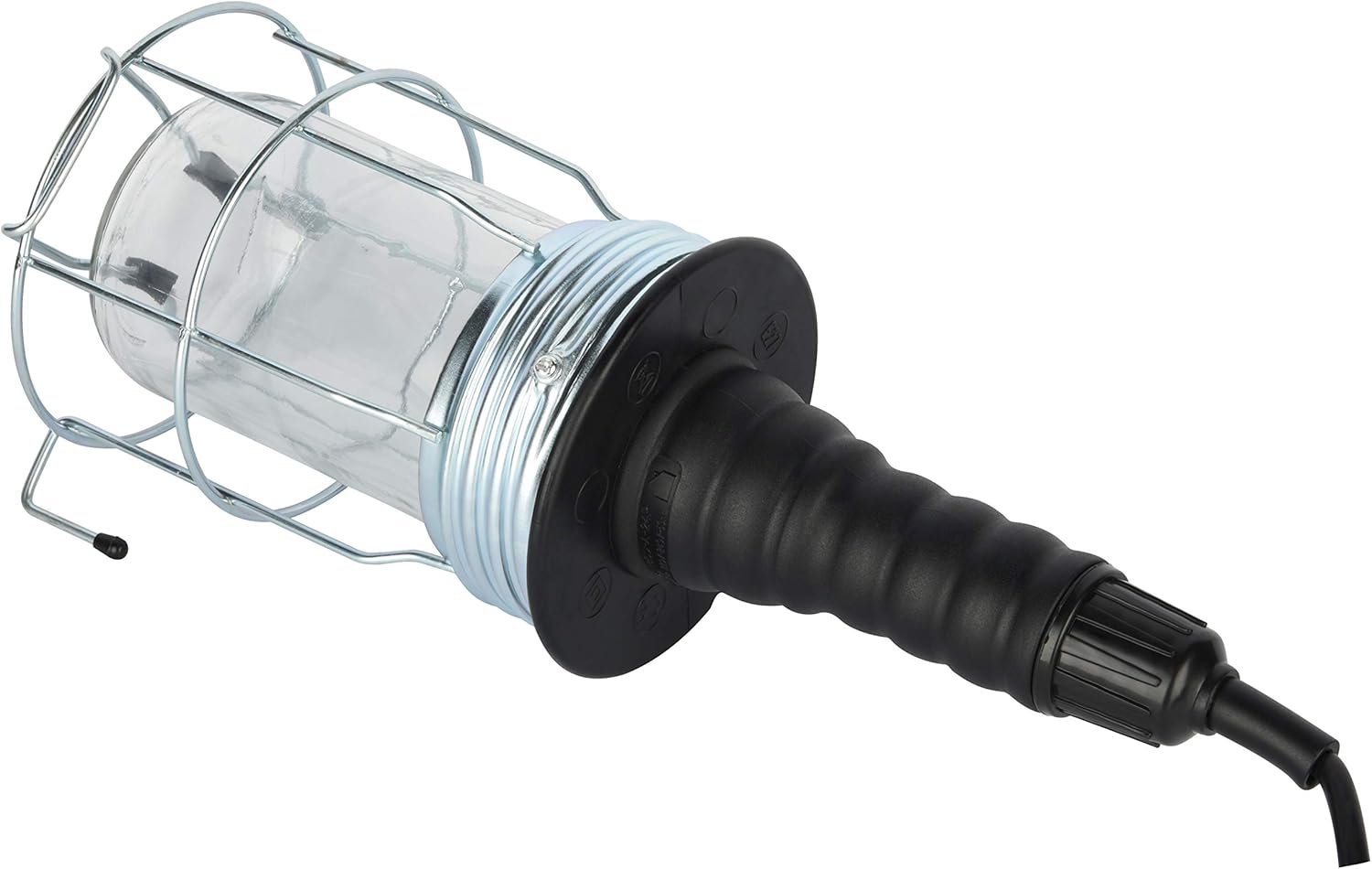 Electraline 70303: Lampada Portatile da Lavoro con Cavo 5 m, E27, 60W e Griglia in Metallo