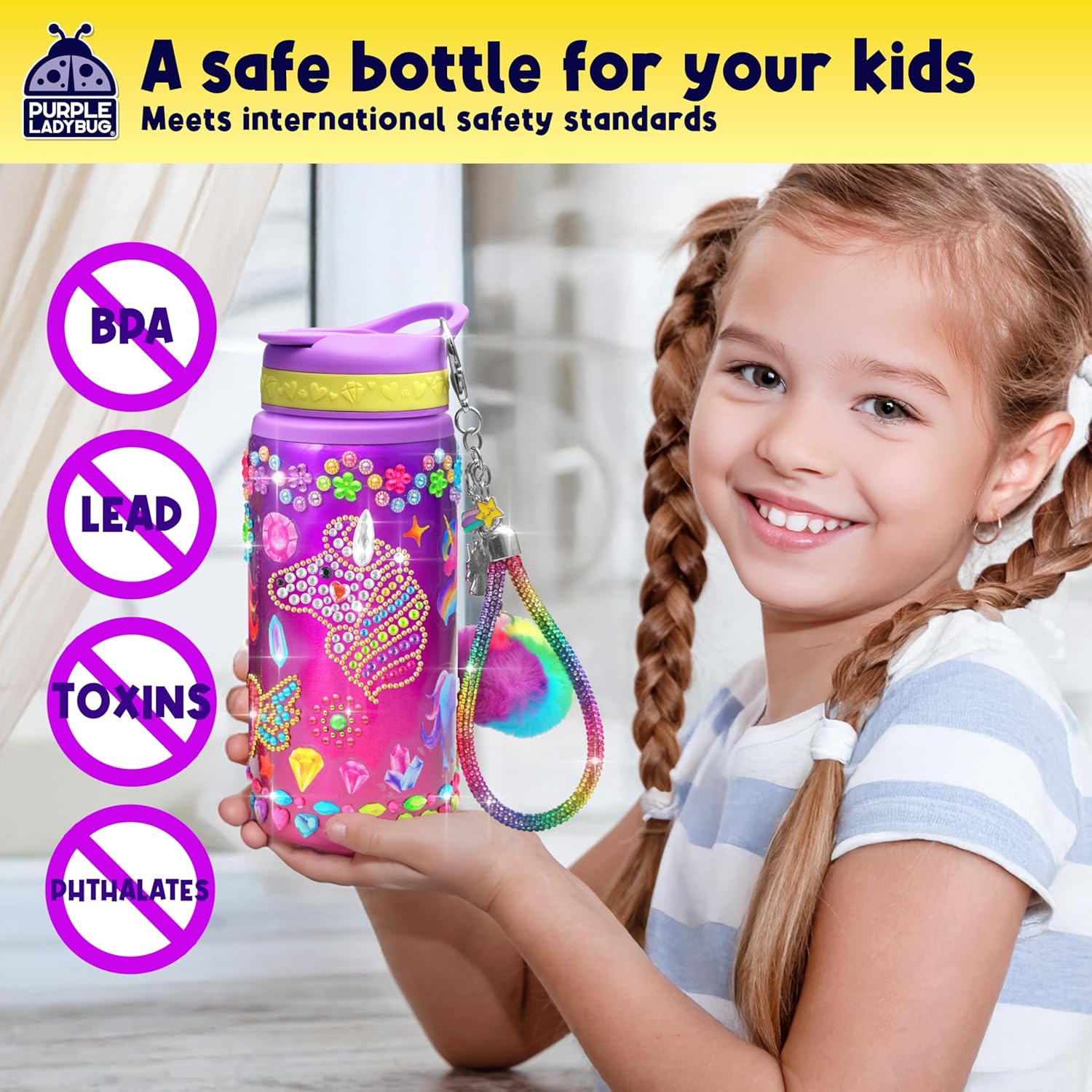 Thumbnail 5 de Purple Ladybug Decorate Your Own Water Bottle