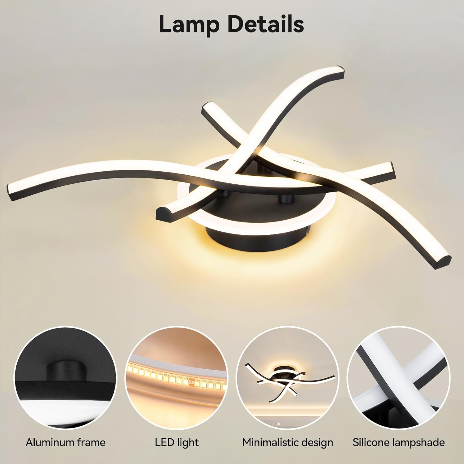 Thumbnail 4 de MELAYR 4760708 LED-Deckenleuchte – 21W, 3000–6500K, 2100 lm, CRI≥80, Speicherfunktion, Schwarz