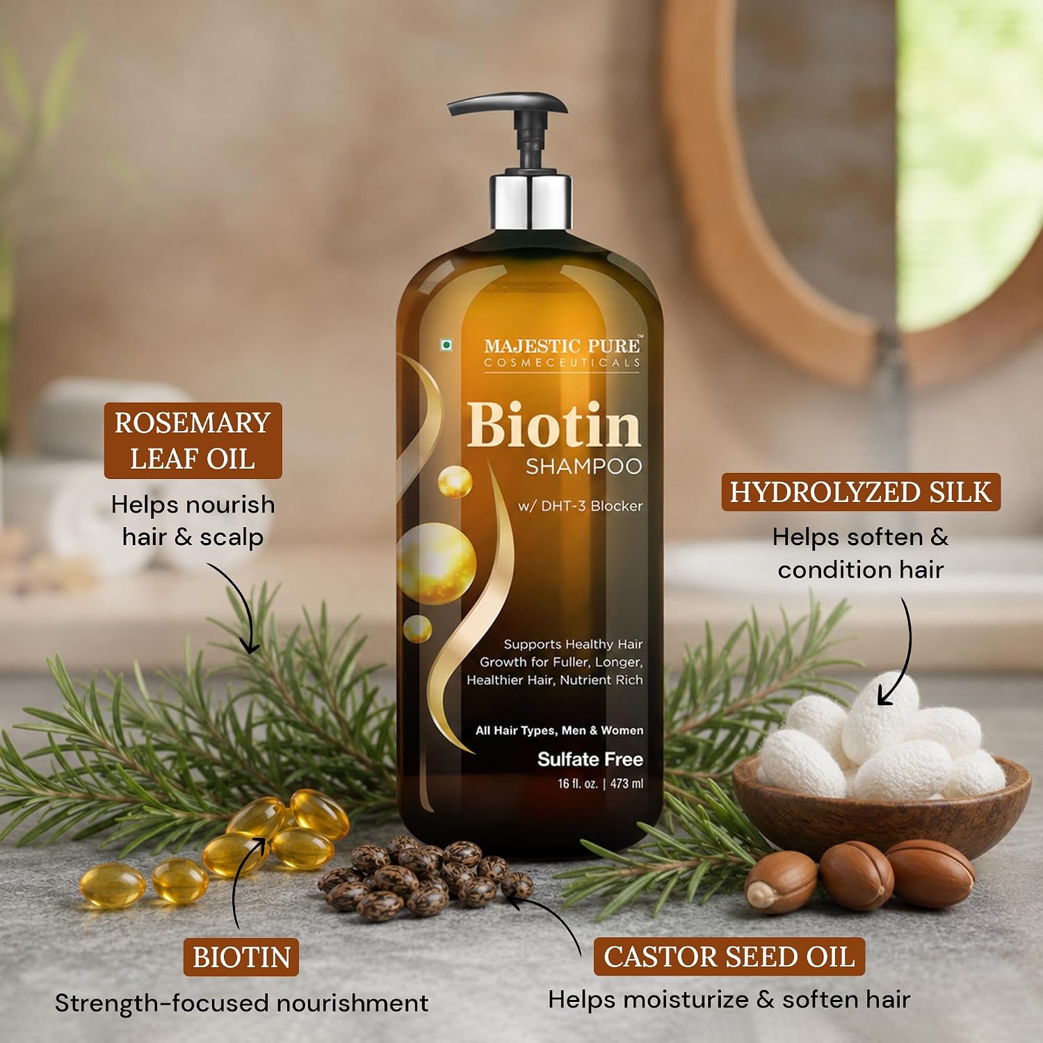 Detalle 2 de Majestic Pure Biotin Volumizing 16 fl oz