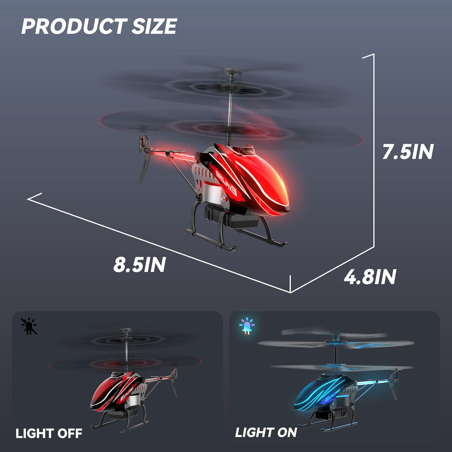 Thumbnail 5 de BUSSGO X11C RC Helicopter with LED Modes, Gyro Hover and 2 Batteries