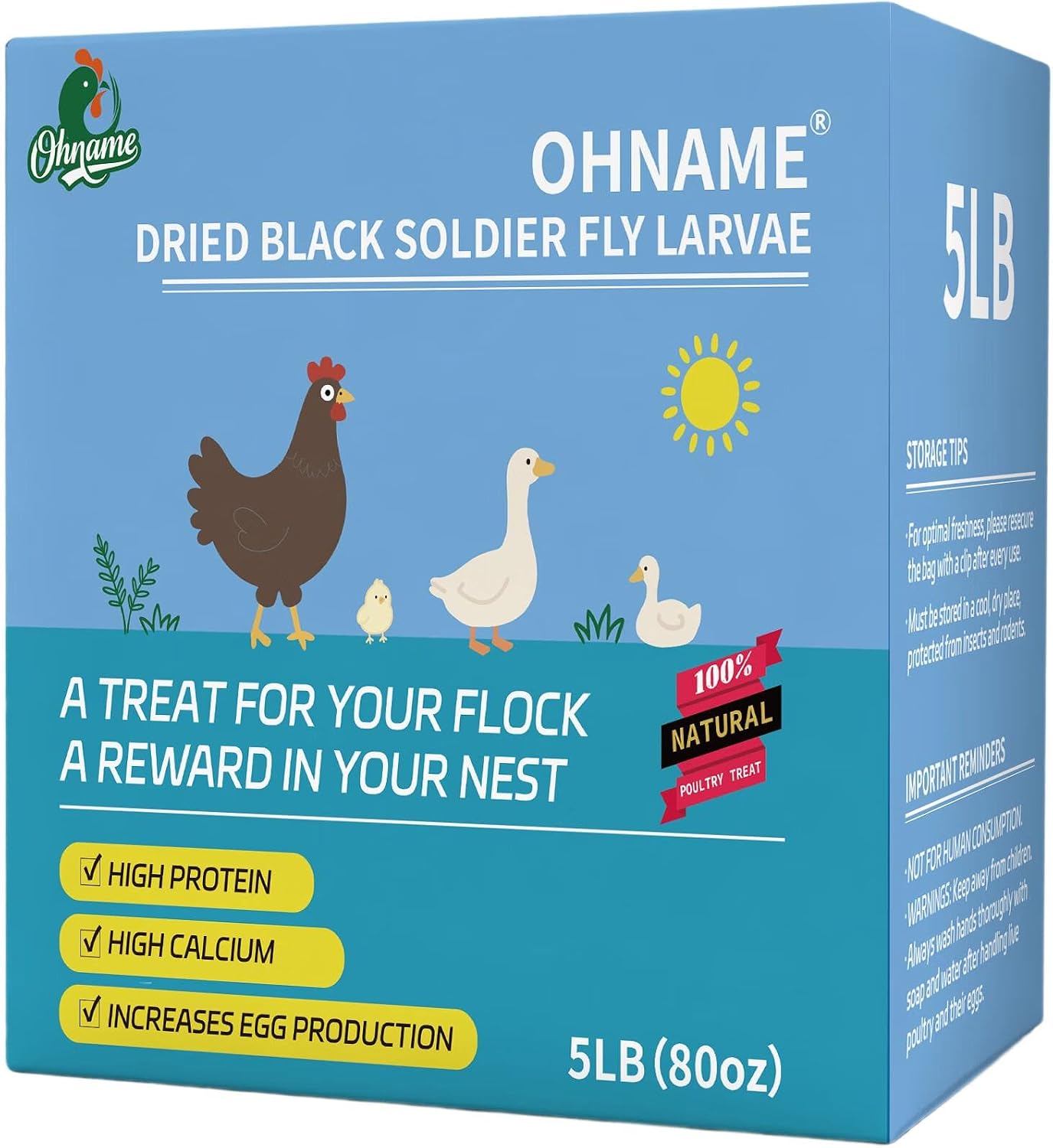 Detalle de OHNAME Dried Black Soldier Fly Larvae 5 lb