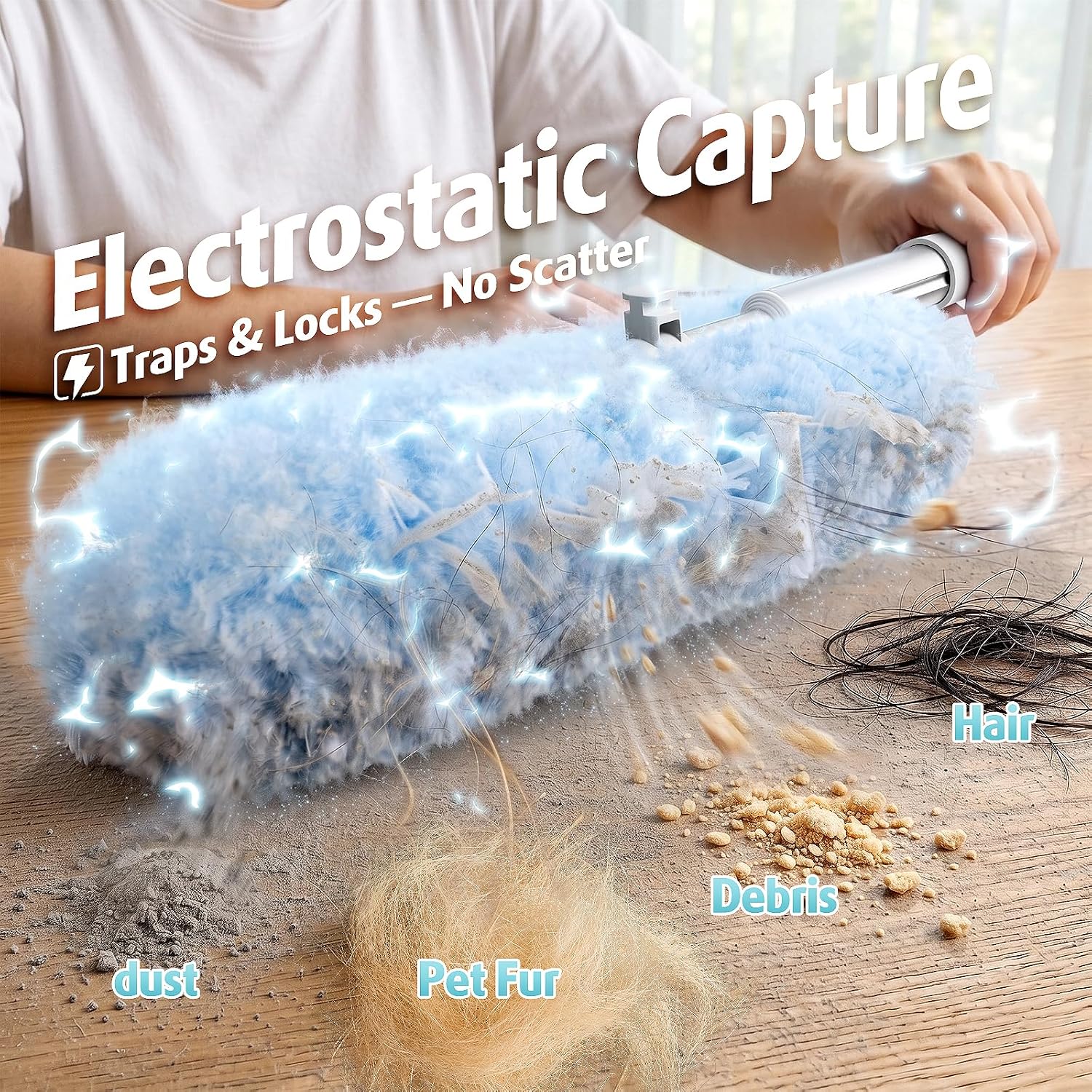 Thumbnail 3 de Air U+ 6 ft Extendable Duster with 20 Refills — Swiffer Compatible Microfiber Dual-Head