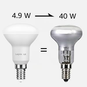 Detalle de Lepro E14 LED Lampe 2700K Warmweiß, R50 4,9W, 470 lm – 5 Stück