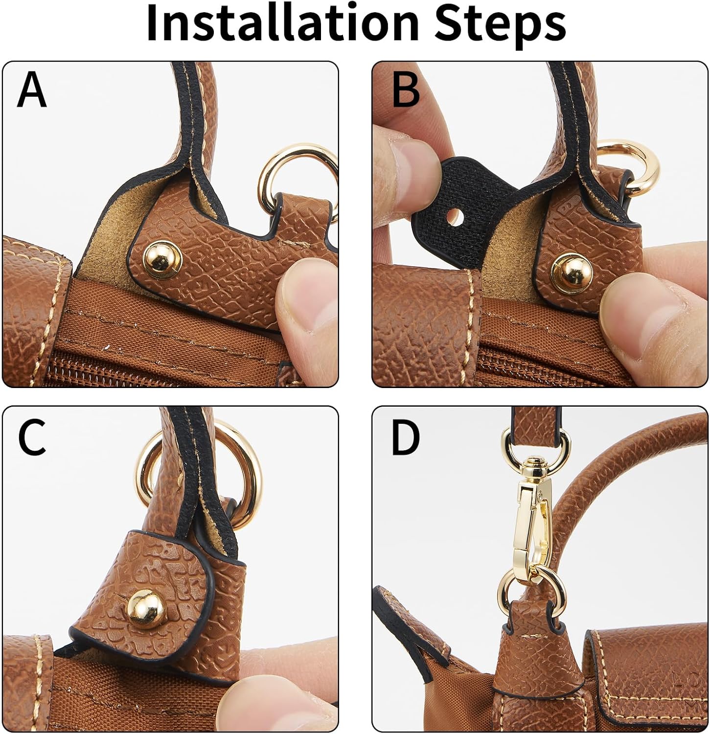 Thumbnail 5 de QIUTIMY Leather Handbag Strap – Adjustable Blue Crossbody Replacement Strap for Longchamp and Similar Bags
