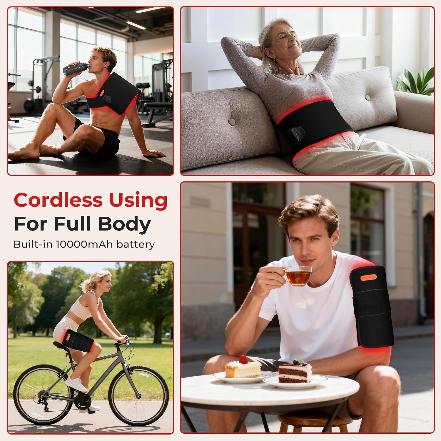 Thumbnail 1 de Morfone Cordless Red Light Pad 24" x 12" – Portable Dual-Wrequency Infrared Therapy with Built-in Battery