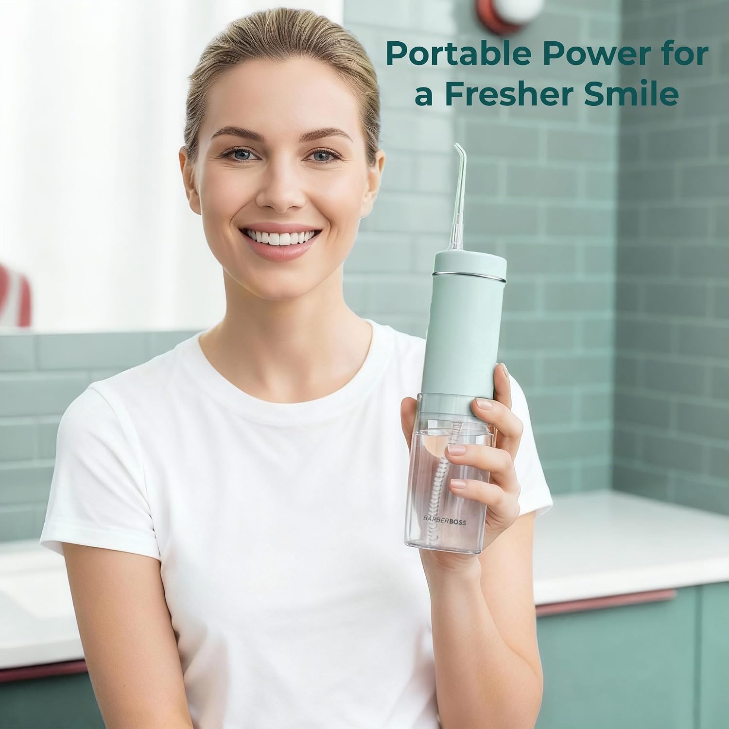 Thumbnail 4 de BarberBoss Travel Water Flosser (QR-7115) – Pocket Cordless Flosser with 3 Pressure Settings and 6 Tips