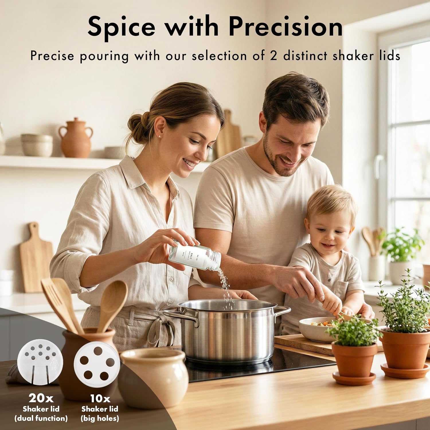 Thumbnail 3 de EDELHAUS Square Spice Jars 4oz 🧂