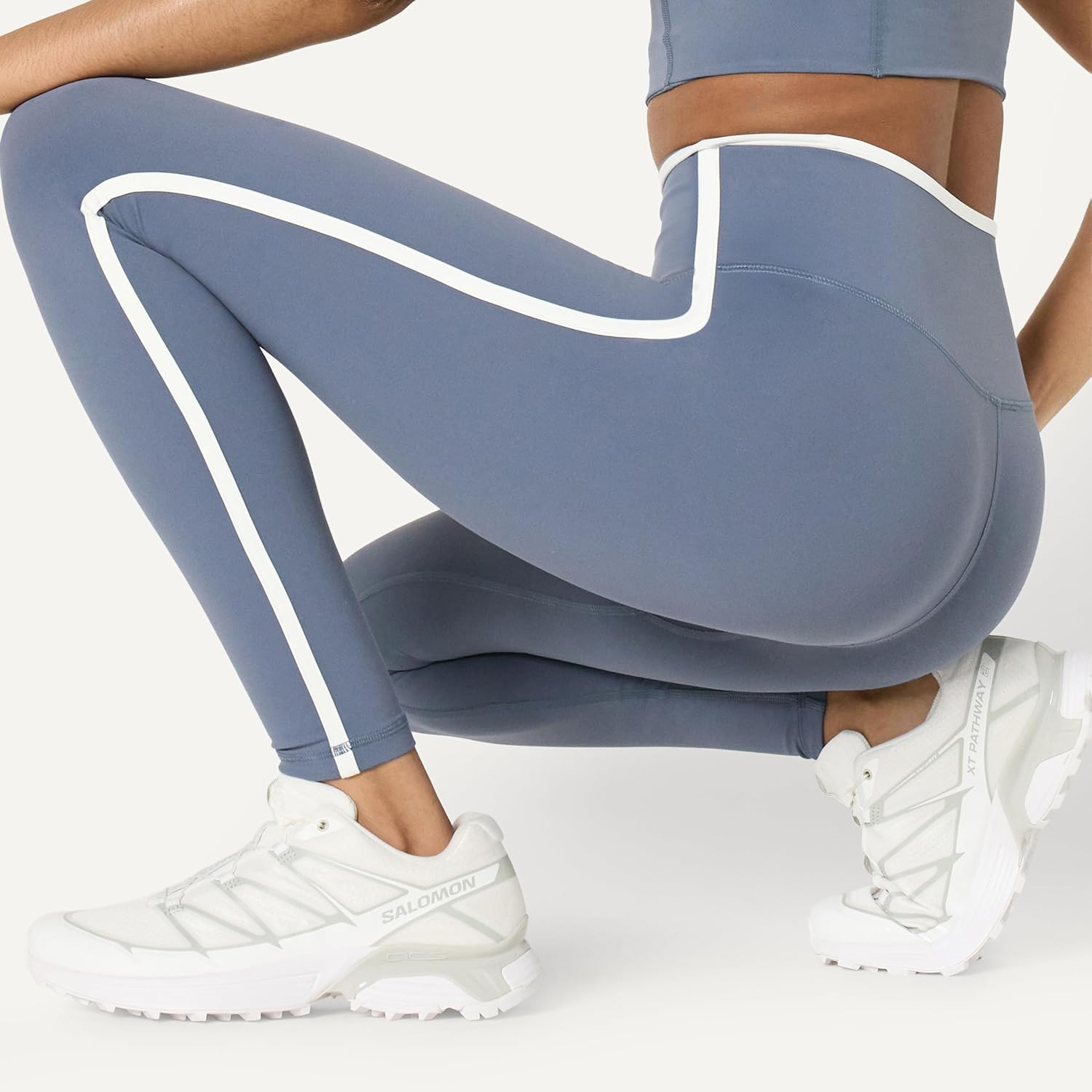 Detalle de Amazon Essentials Women's Active FormFlex Buttery Soft High Waist Full Length Yoga Leggings with Contrast Trim