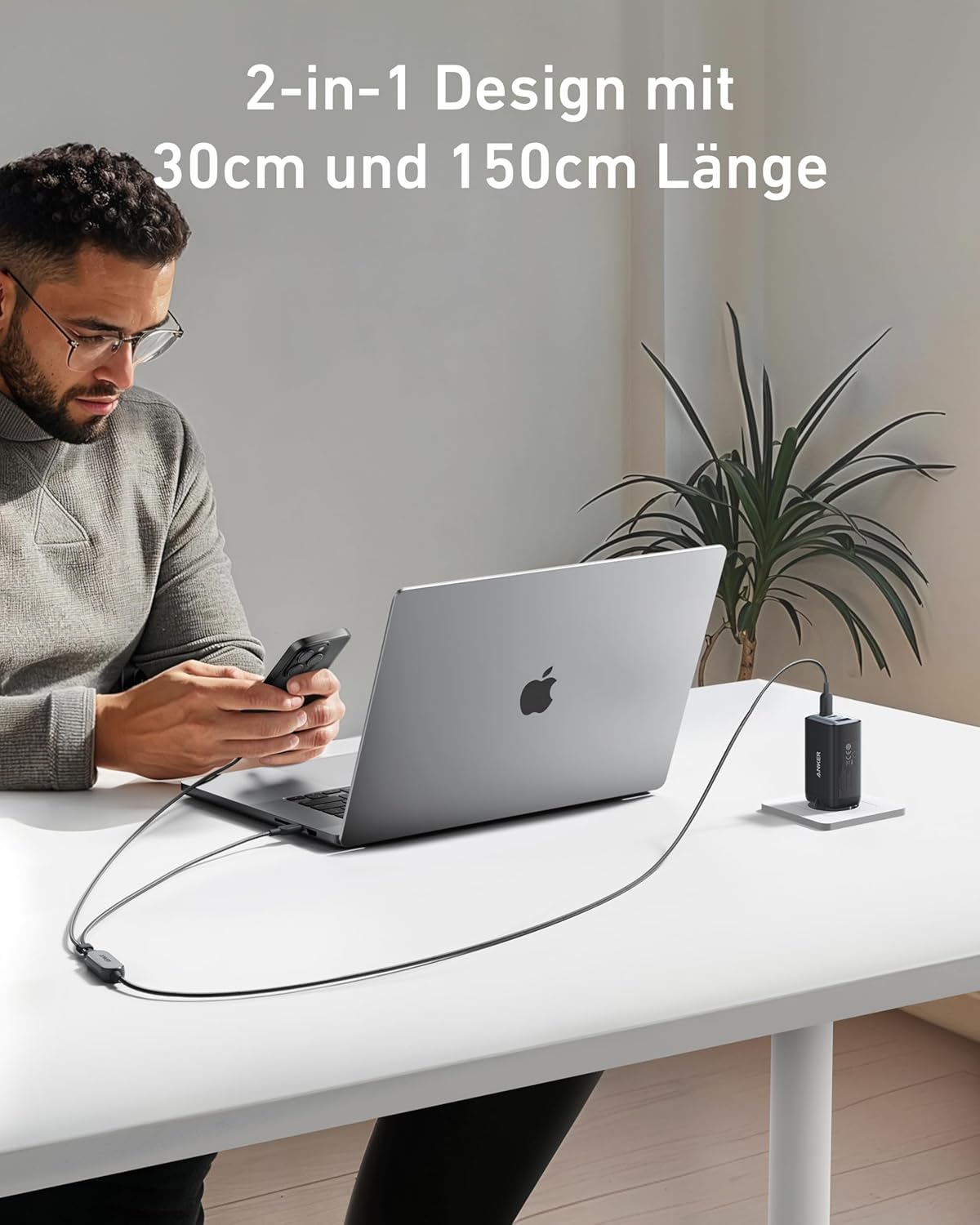 Thumbnail 5 de Anker 2‑in‑1 USB C Kabel 140W 1,8m