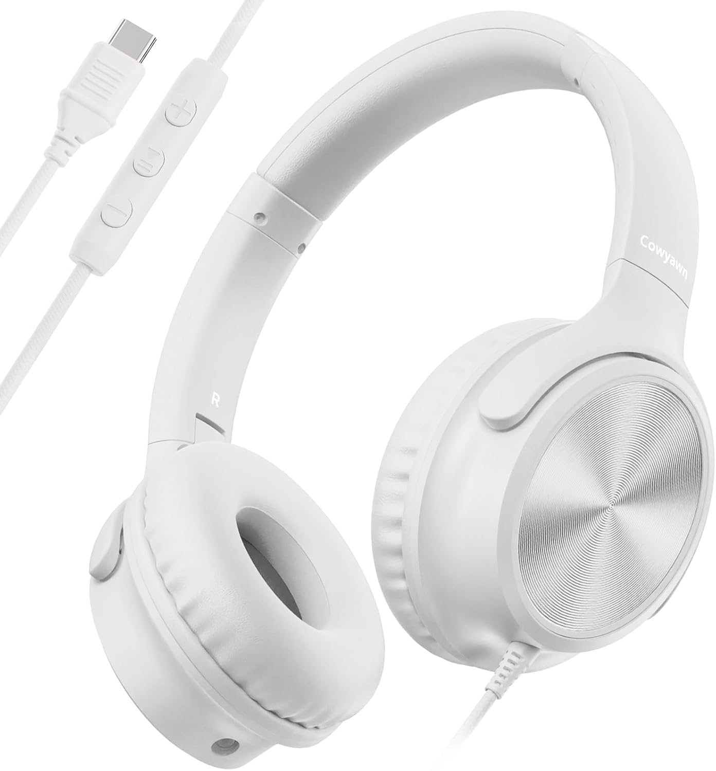 Detalle de Cowyawn USB-C-Kopfhörer Kabelgebunden Wired Headphones, Foldable with Mic
