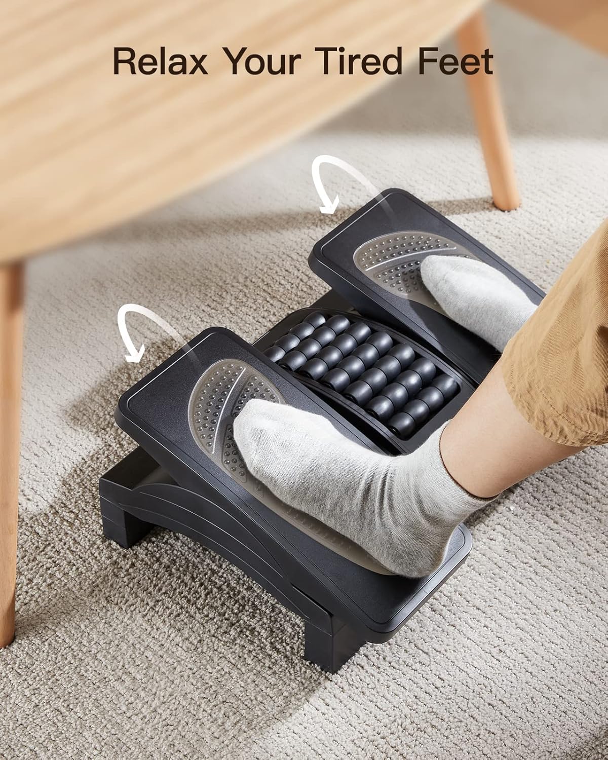 Thumbnail 3 de HUANUO Ergonomic Foot Rest Under Desk: 3 Height Settings, 20° Tilt, Massage Texture