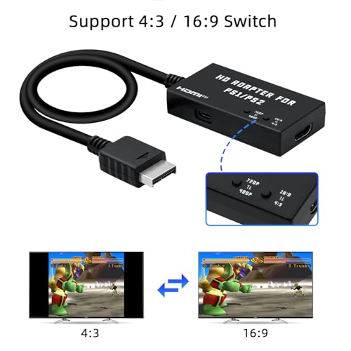 Detalle de McBazel Adattatore da PS1/PS2 a HDMI – cavo adattatore multifunzione HDTV HDMI per PS1/PS2/PS One