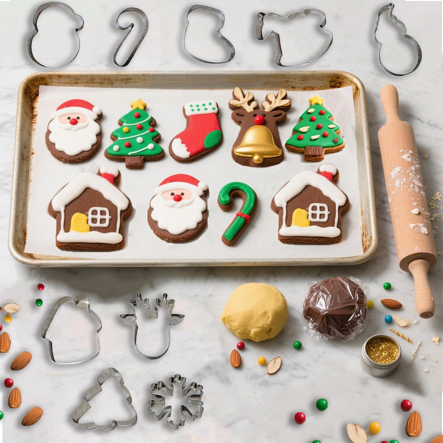 Detalle 1 de Christmas Cookie Cutters 9-Piece Set