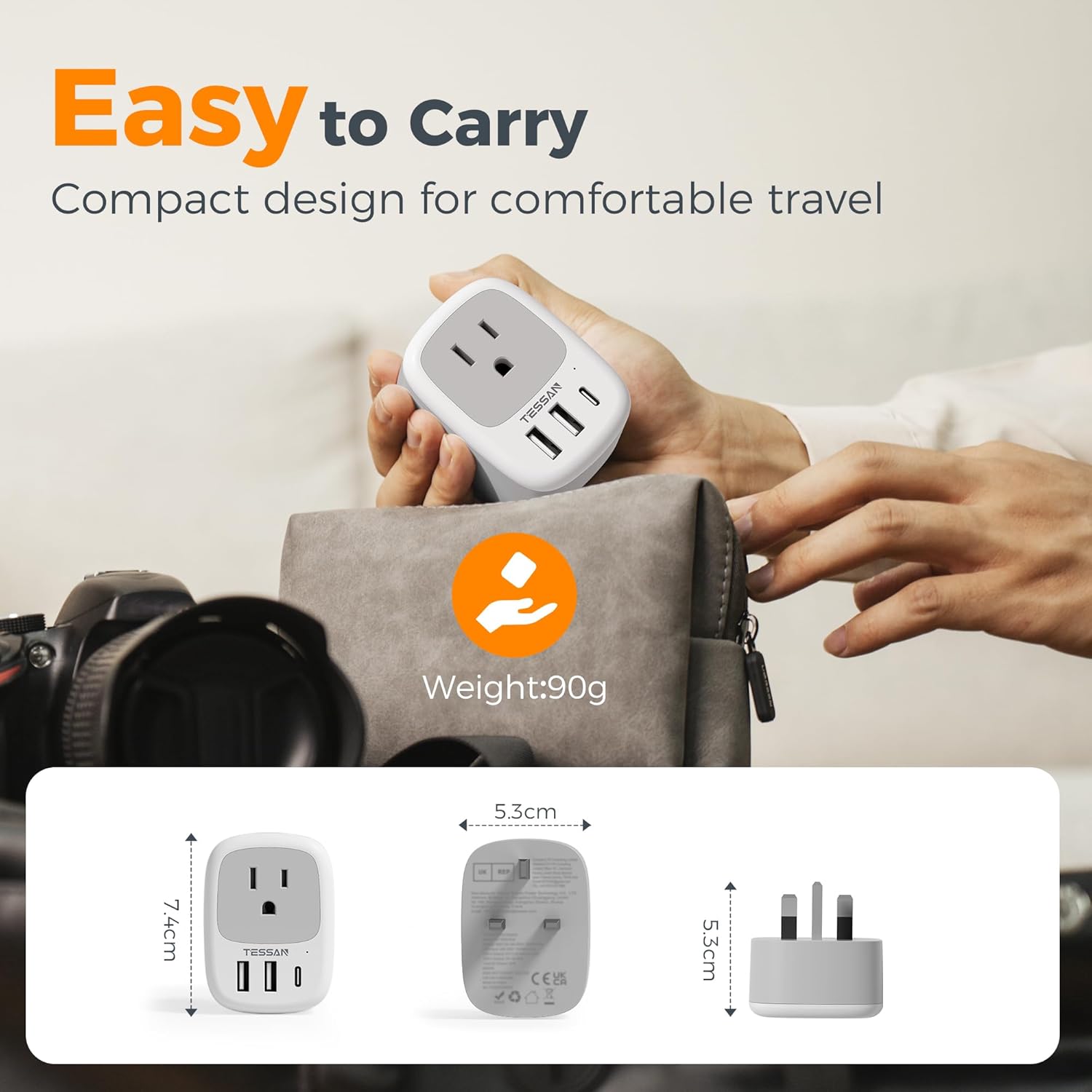 Thumbnail 4 de TESSAN US to UK Plug Adapter 3250W 🔌