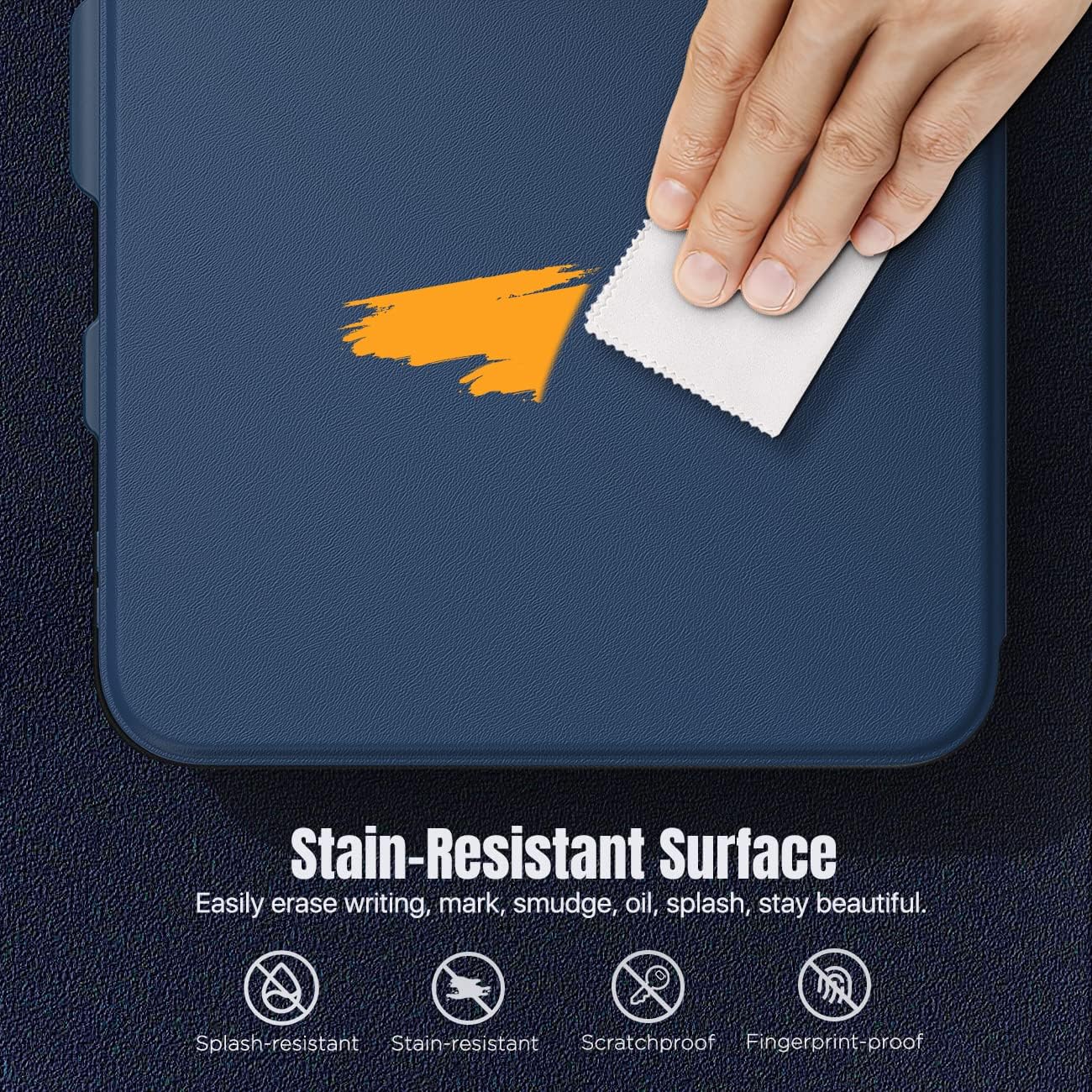 Thumbnail 6 de MoKo iPad 11-inch (A16) & iPad 10.9-inch 2022 case with screen protector, pencil holder and multi-angle stand (Navy Blue)