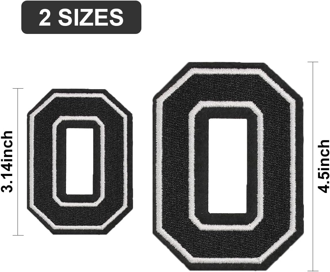 Detalle 2 de J.CARP White 6 Embroidered Iron-On Number Patches, 5-Piece Set