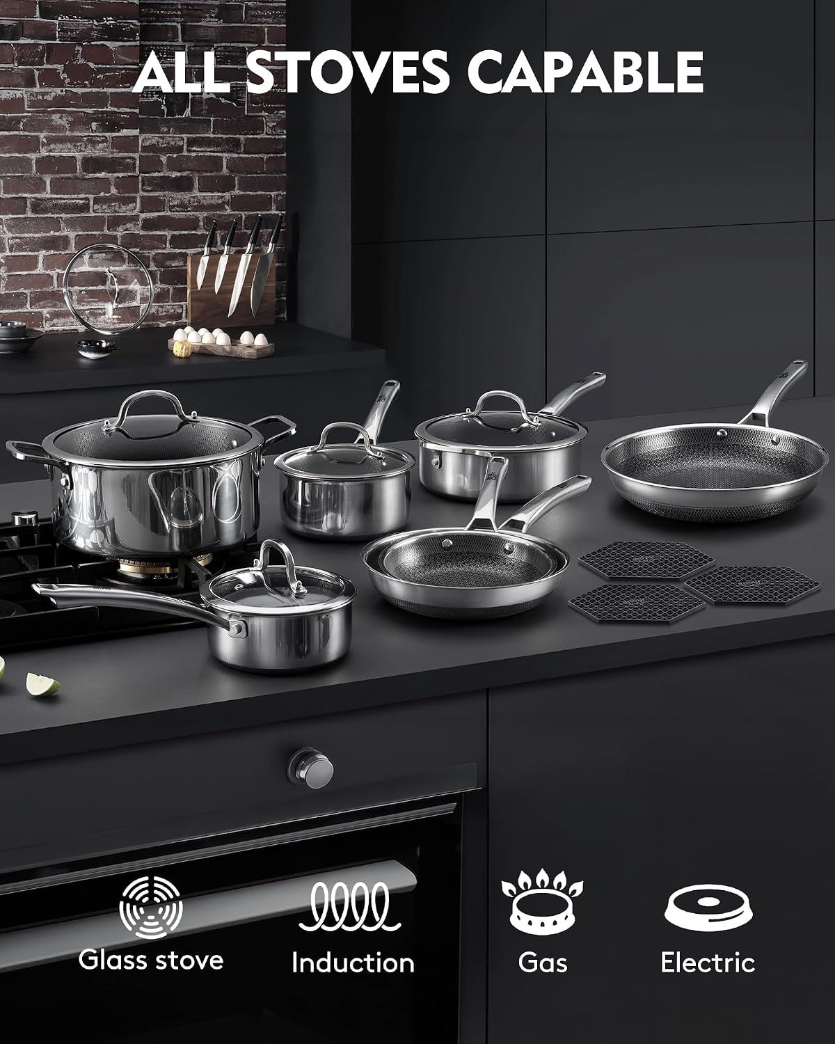 Thumbnail 5 de SNOWCLAD 14Pc Hybrid Stainless Steel Cookware Set