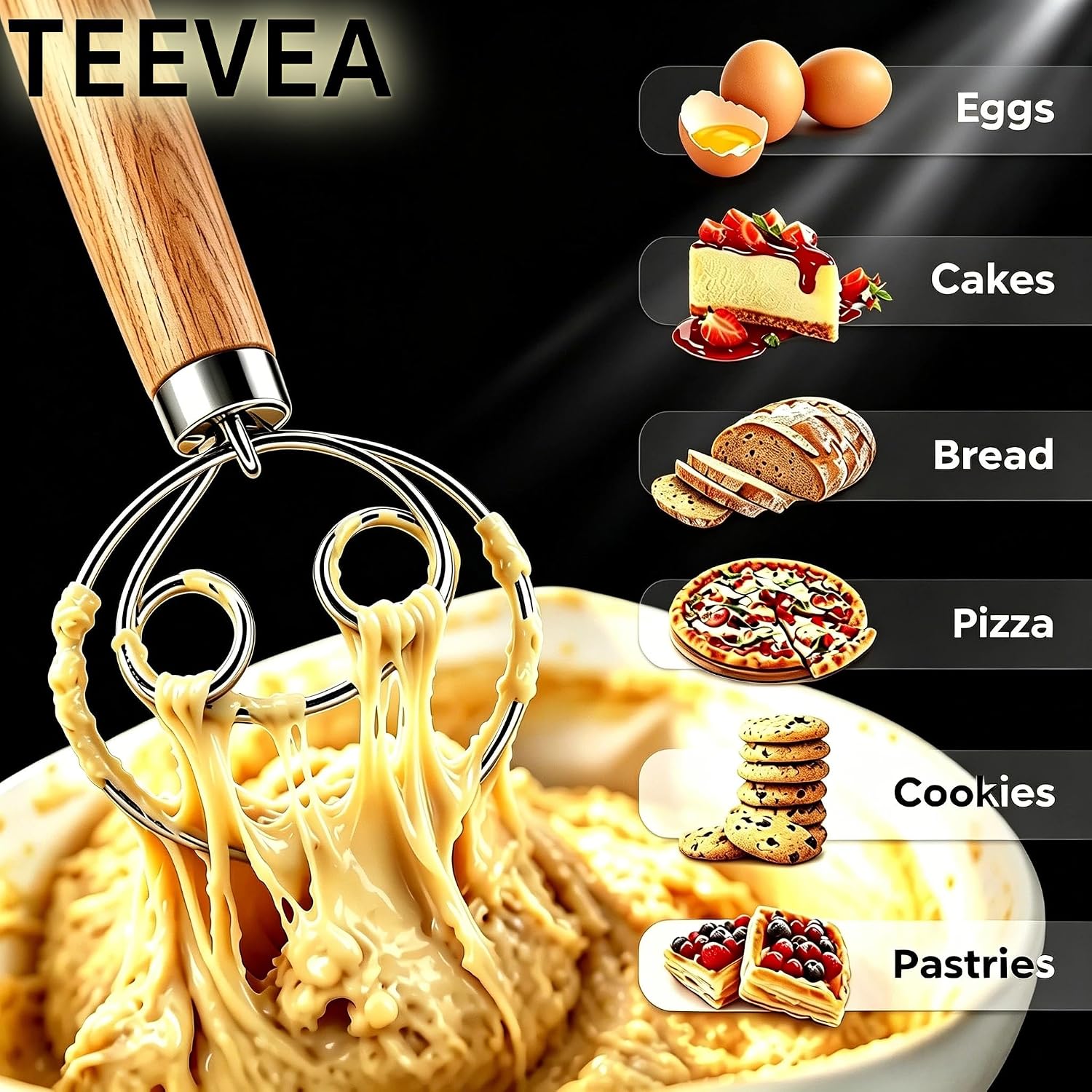 Detalle 2 de TEEVEA Danish Dough Whisk 12.99 in