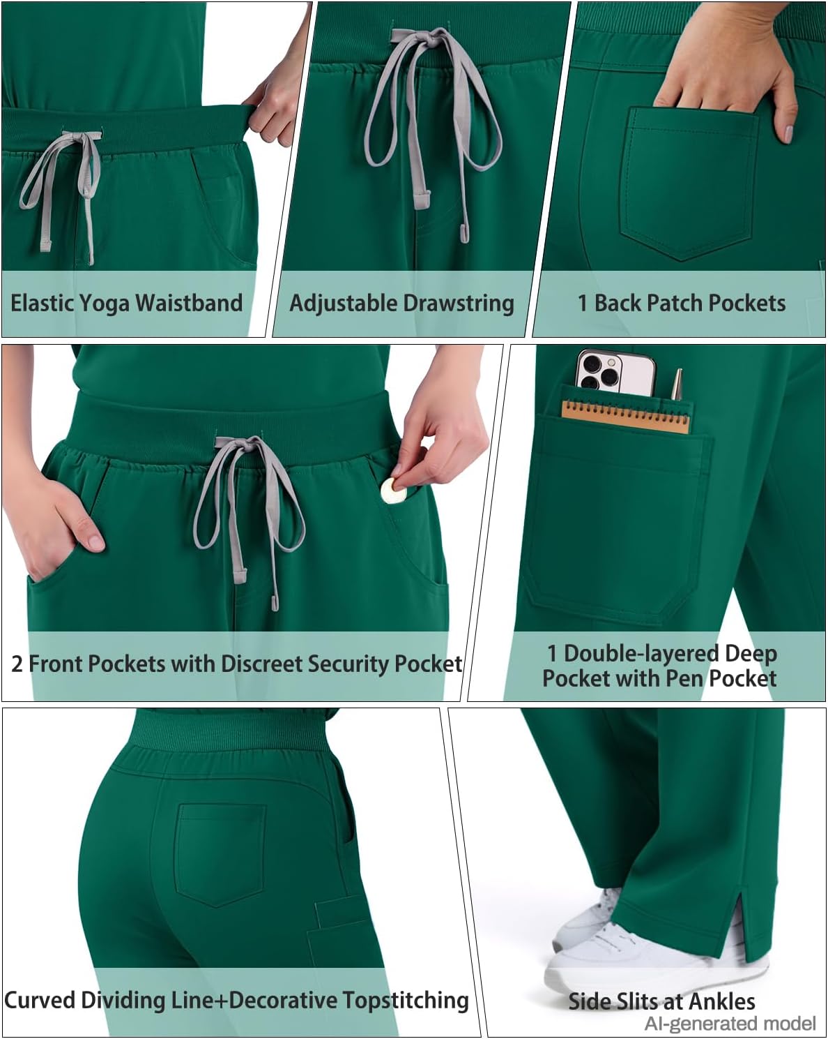 Detalle de Dvoliaw Women's Scrub Set Polyester Blend