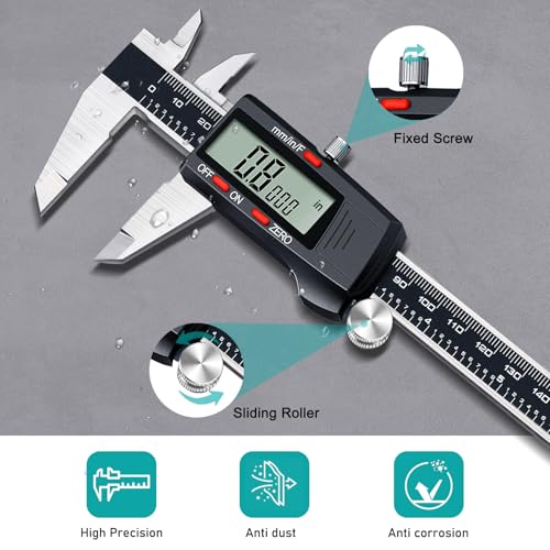 Thumbnail 5 de Kynup Messschieber Digital 150 mm – LCD-Digitalschieber mit 0–150 mm, Edelstahl, automatischer Abschaltung