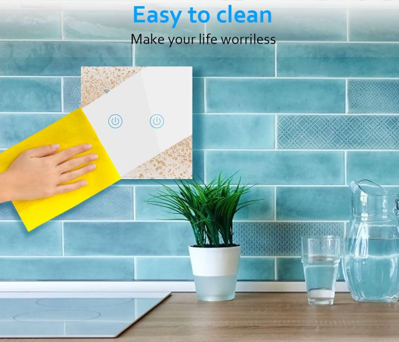 Thumbnail 6 de KYUQY kyuqy-100 4-Gang Smart Touch Light Switch, IP65, 2.4GHz Wi-Fi