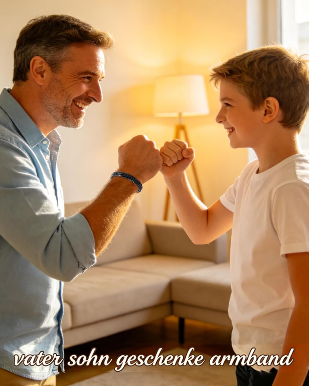 Thumbnail 1 de CheersLife „Ich Liebe Dich“ Lederarmband mit „Bester Papa“-Gravur – Geschenk für Papa von Sohn/Tochter